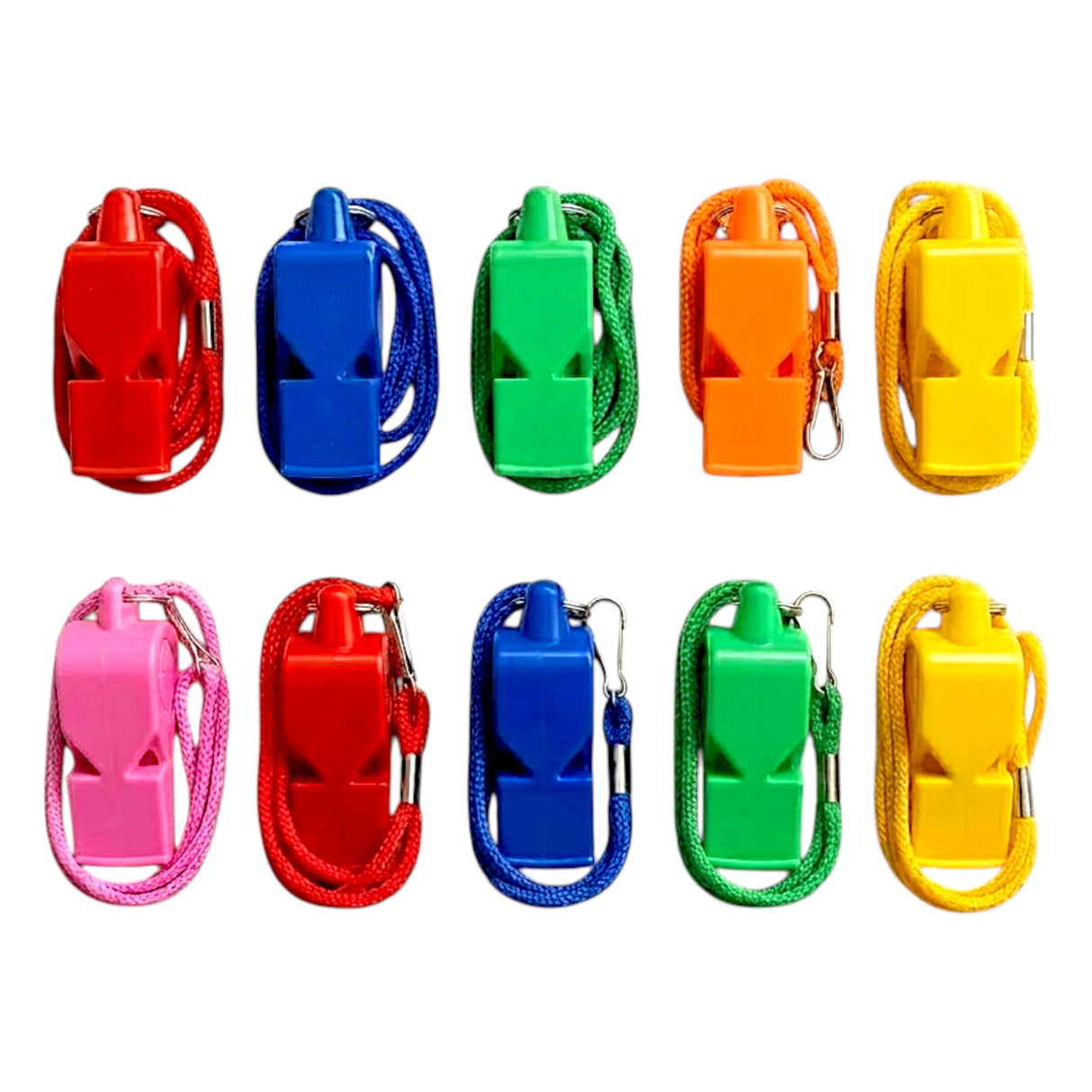 Colorful Plastic Whistle – 10-in-1 Pack for Sports, Coaching, and Party Favors Tengma 7009