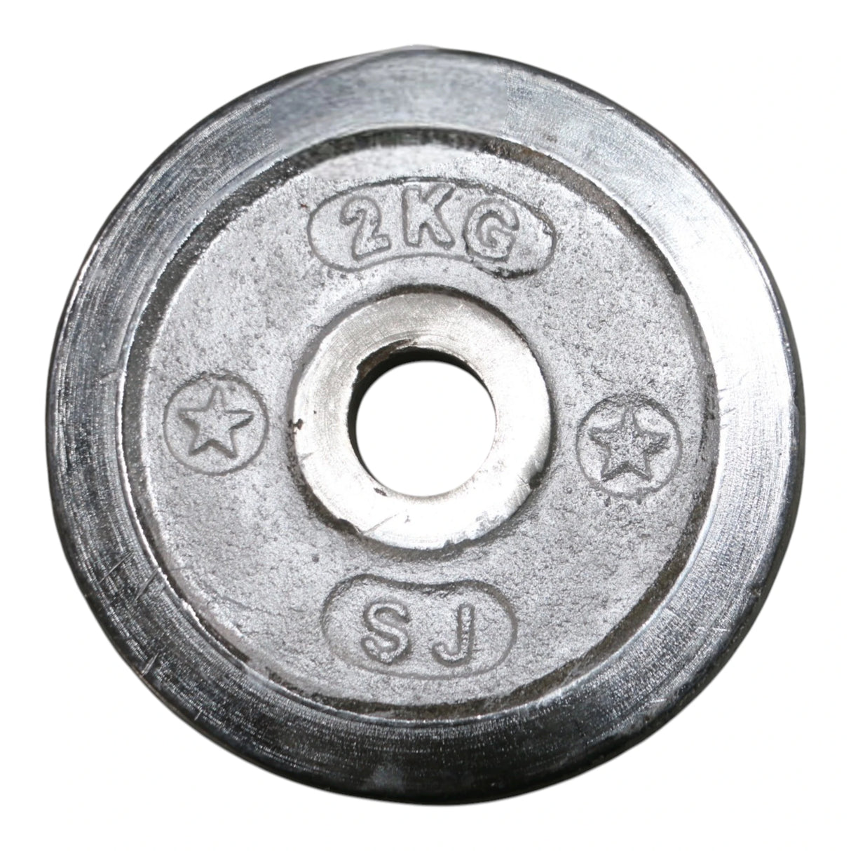 2KG Steel Chrome Weight Plate - SJ Standard Barbell & Dumbbell Plate for Home Gym