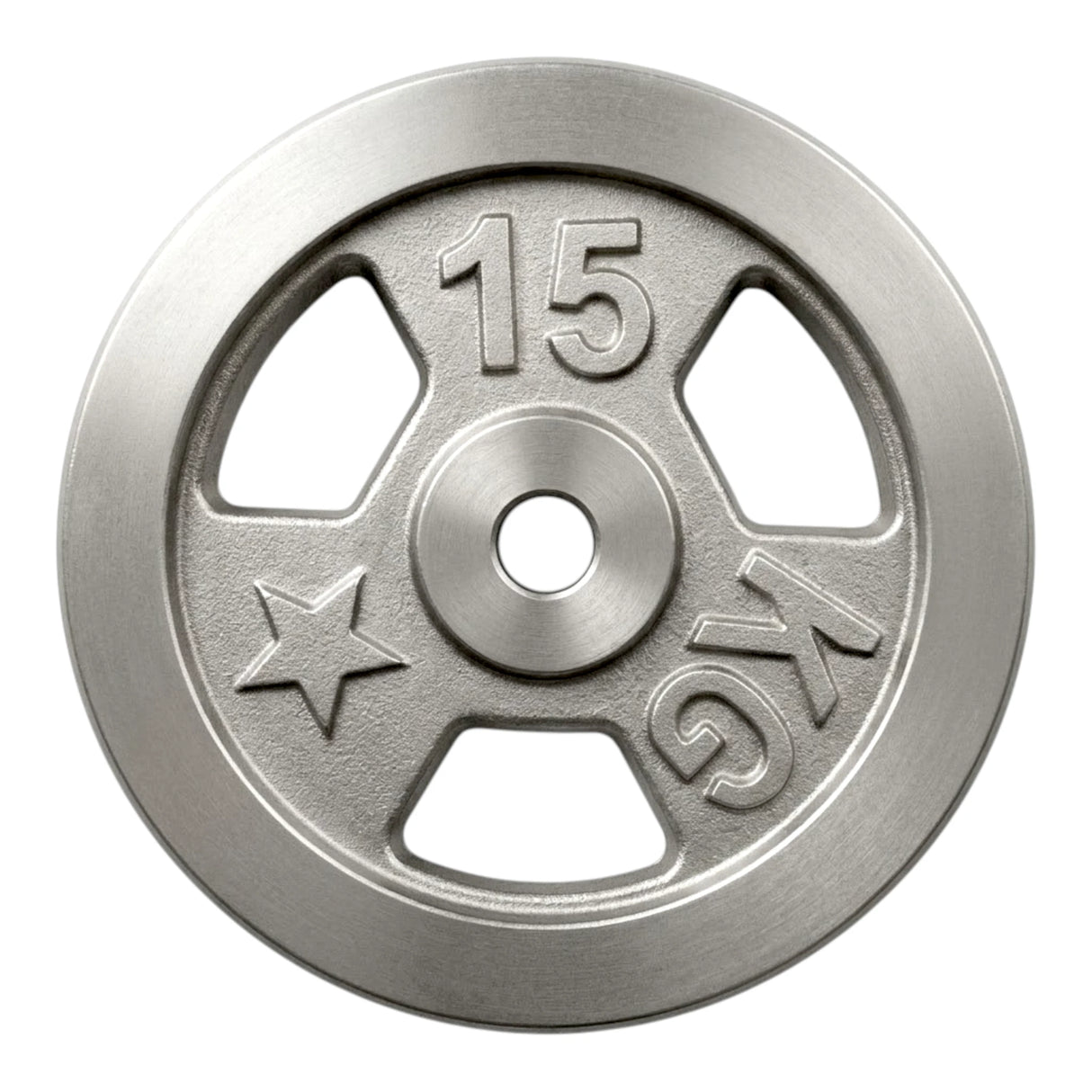 15KG Steel Chrome Tri-Grip Weight Plate - Standard Barbell & Dumbbell Plate for Home Gym