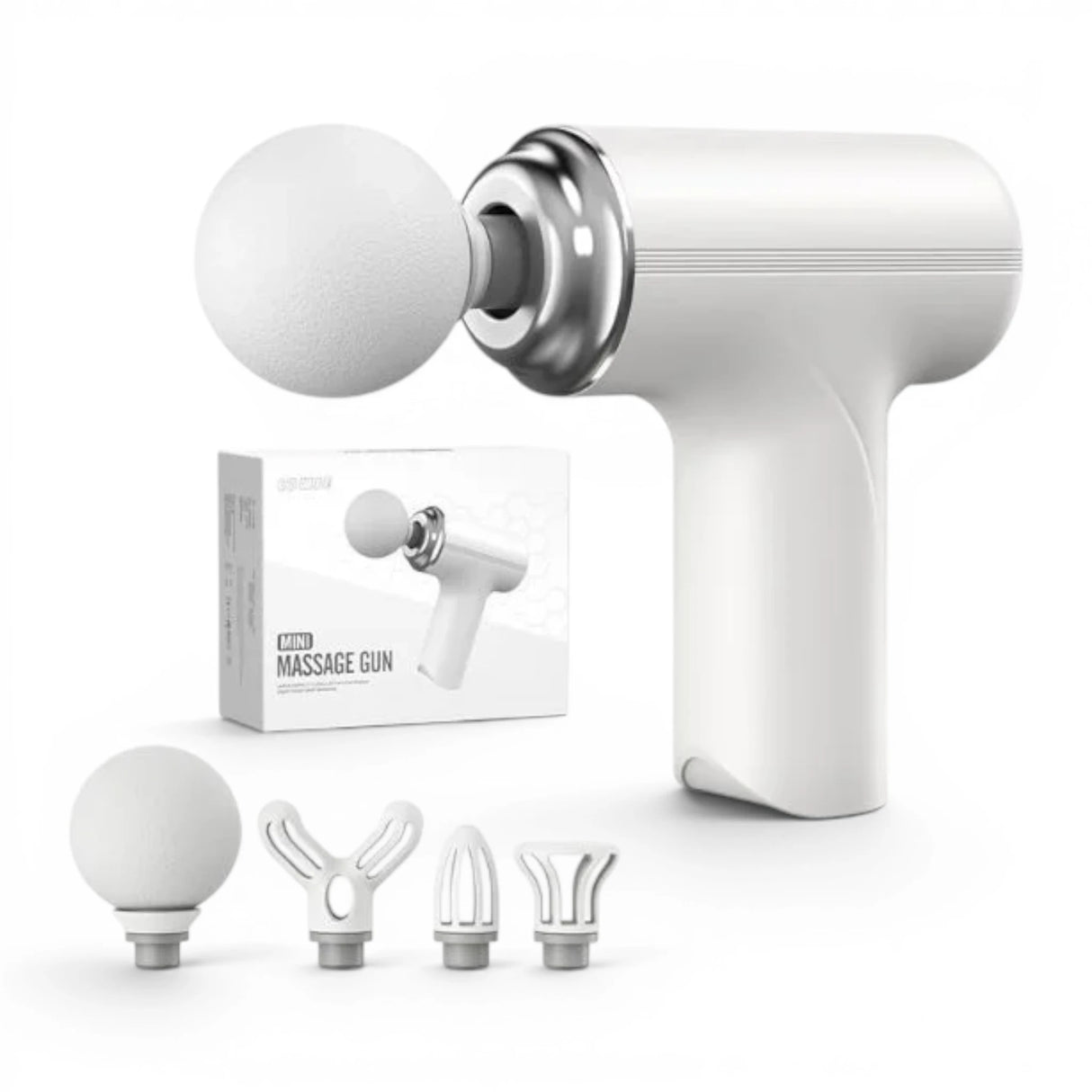 Portable Mini Massage Gun Electric Percussion Deep Tissue Massager with 4 Interchangeable Heads