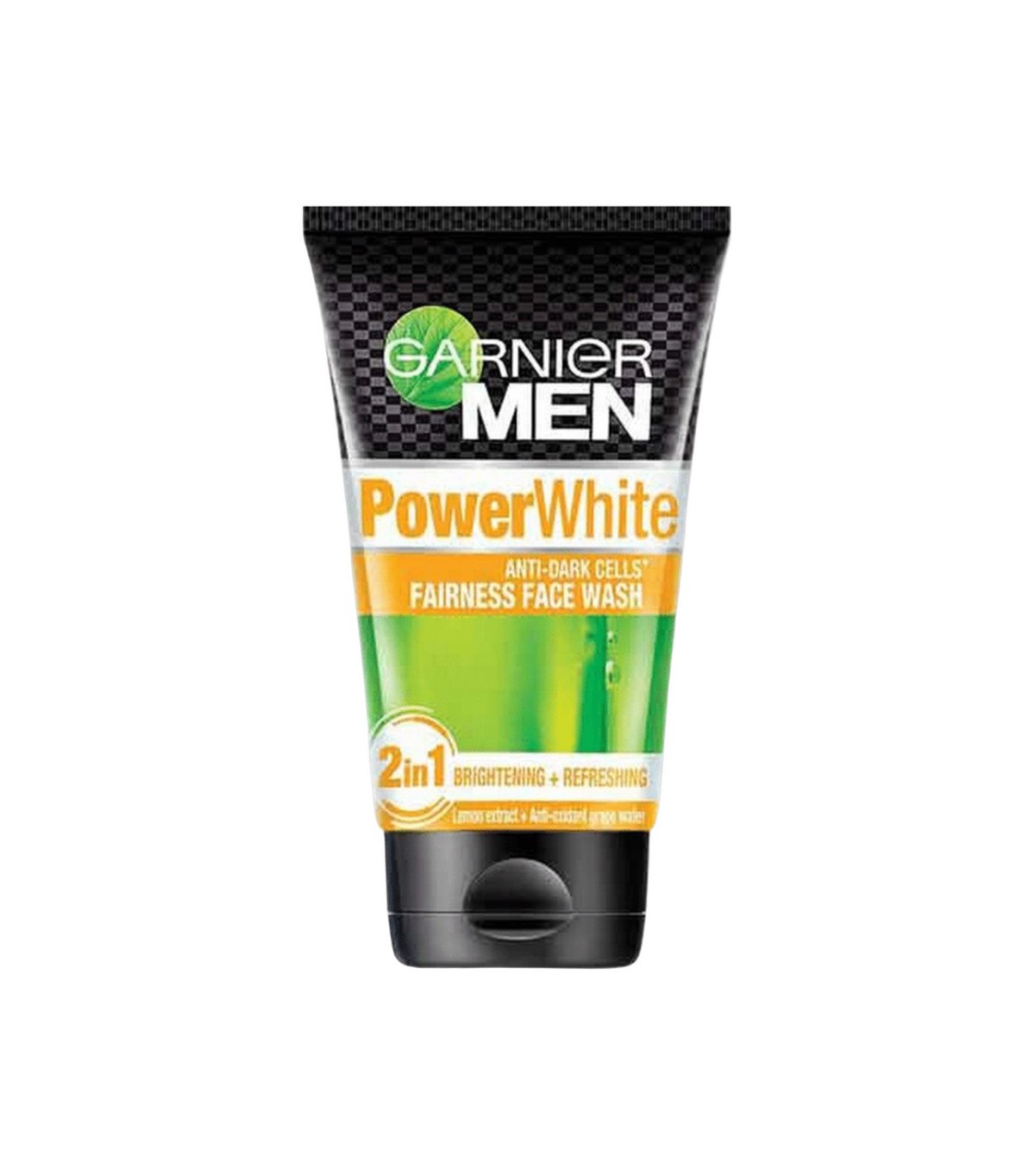 garnier face wash men power white 2 in 1 lemon extract pluse antioxidant grape water 50ml pak