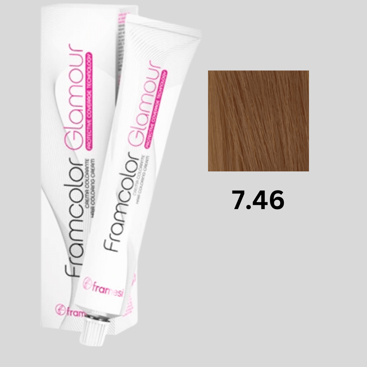 framesi hair color glamour 7.46 medium amber blond 100ml