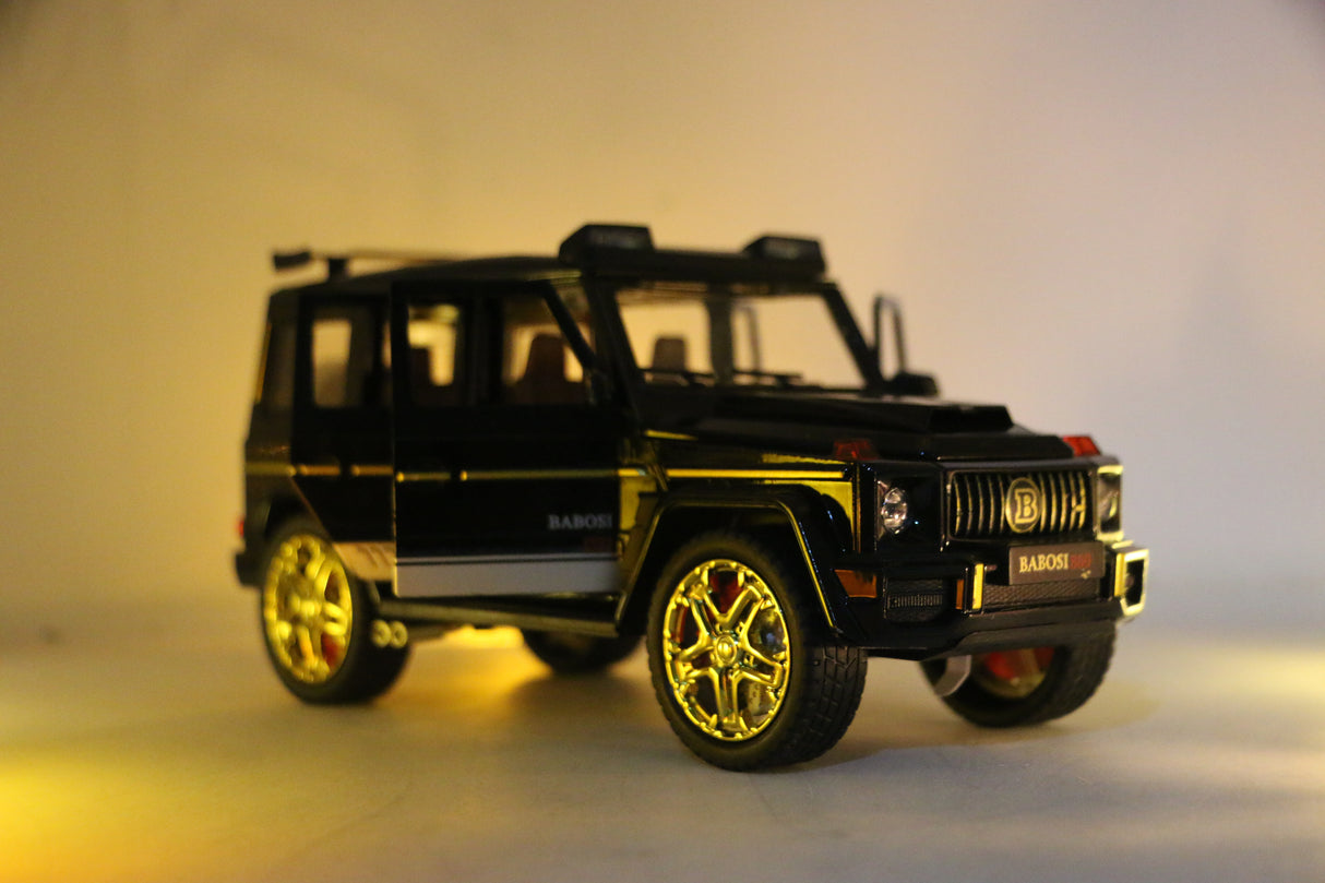 die-cast metal jeep mercedes-benz g-class model 1:24 with music & lights t159