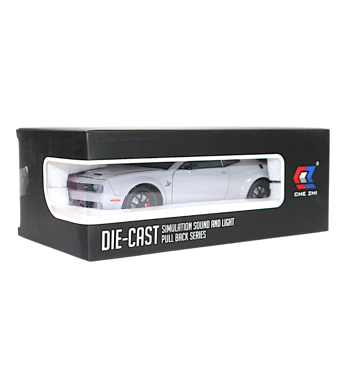 die-cast metal dodge challenger hellcat srt 1:24 model with spray , music & lights