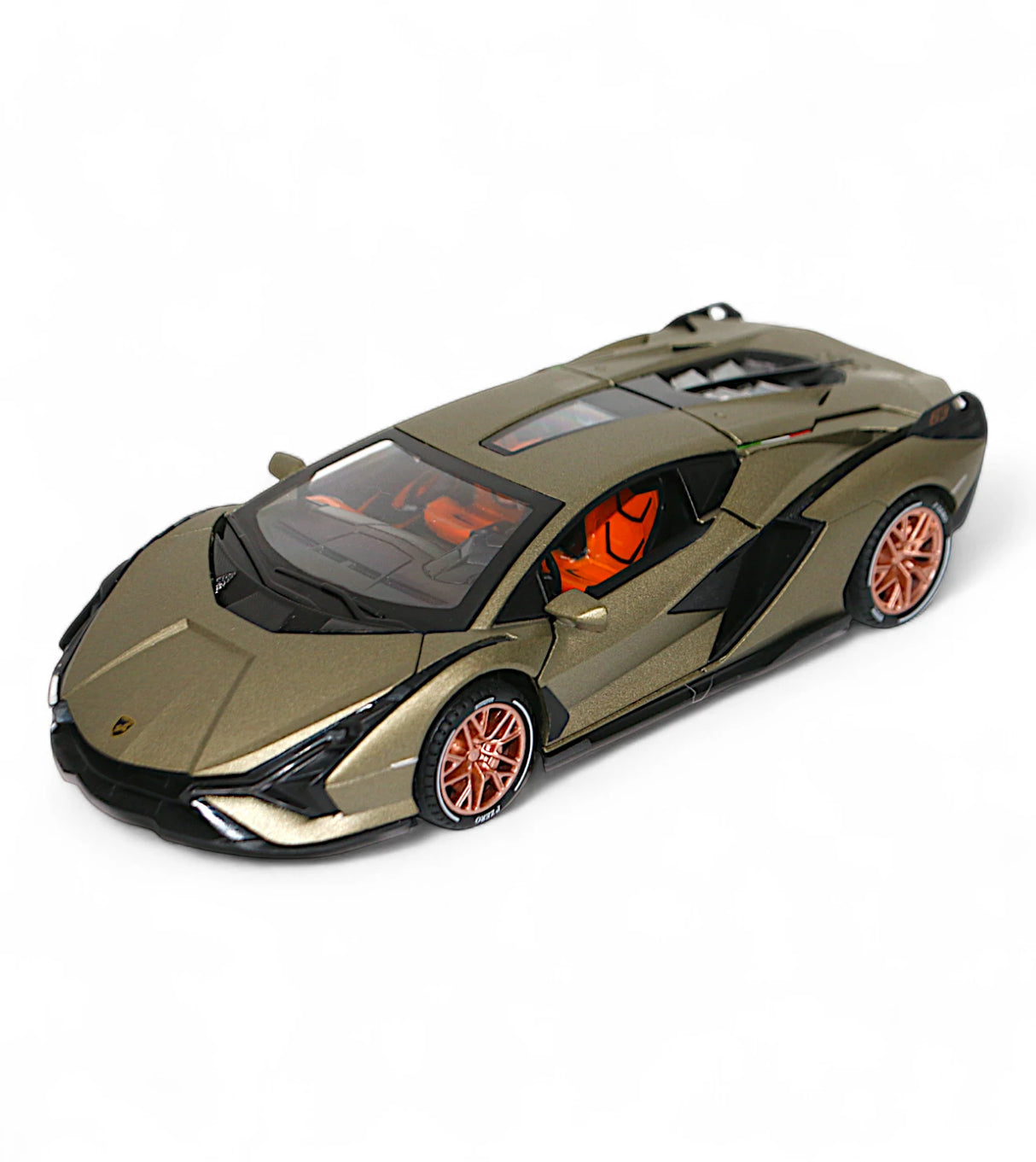 die-cast metal car lamborghini sian 1:24 model with spray , music & lights t410