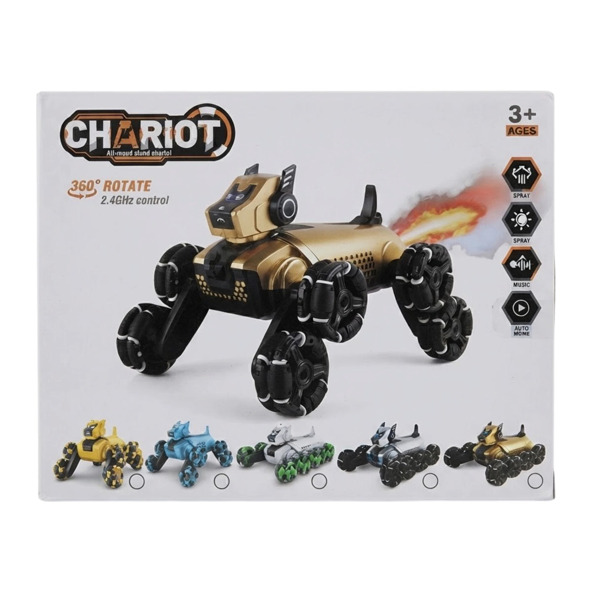 remote control stunt dog 8x8 chargeable with music , lights & usb