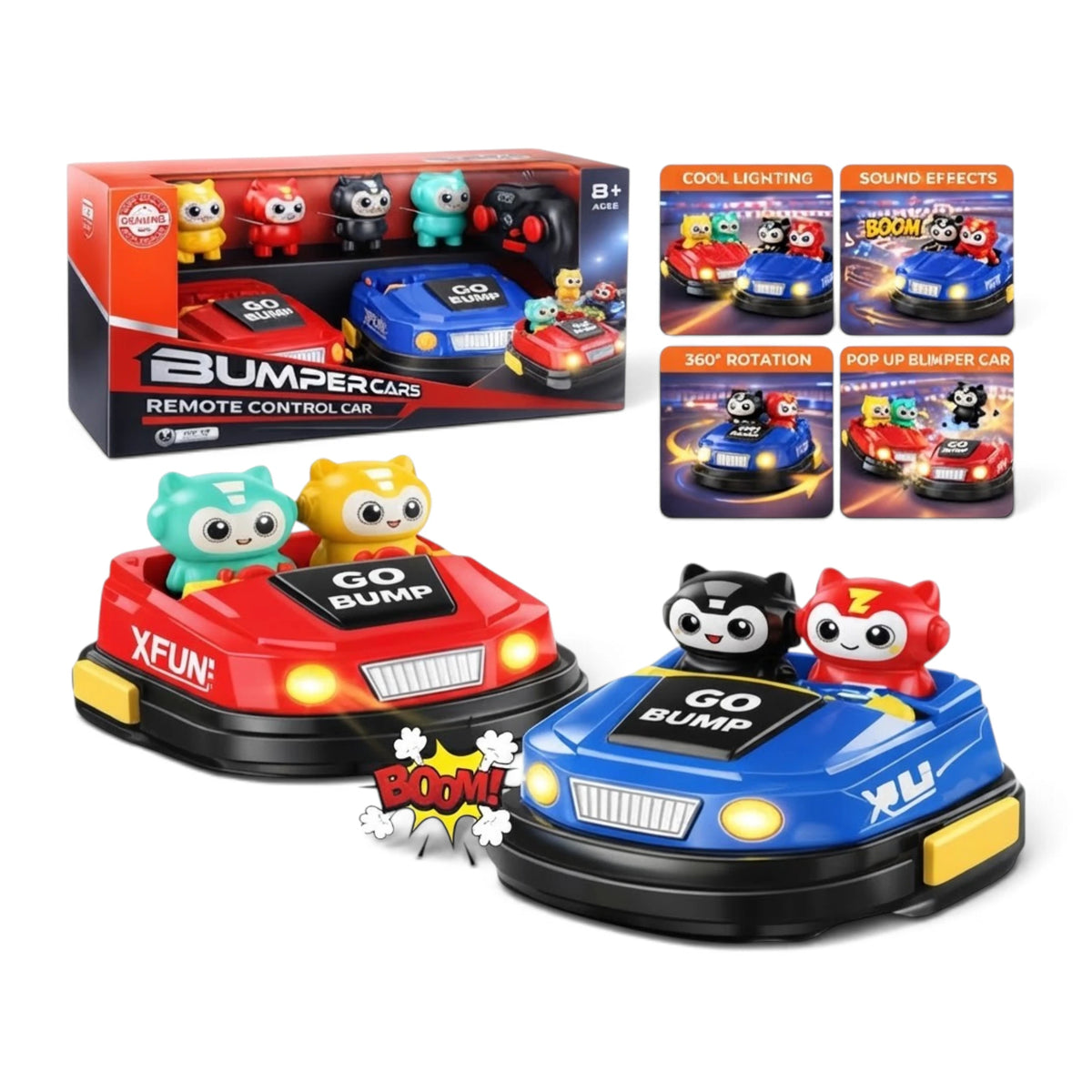 remote control bumper car chargeable 2 player music , light & usb