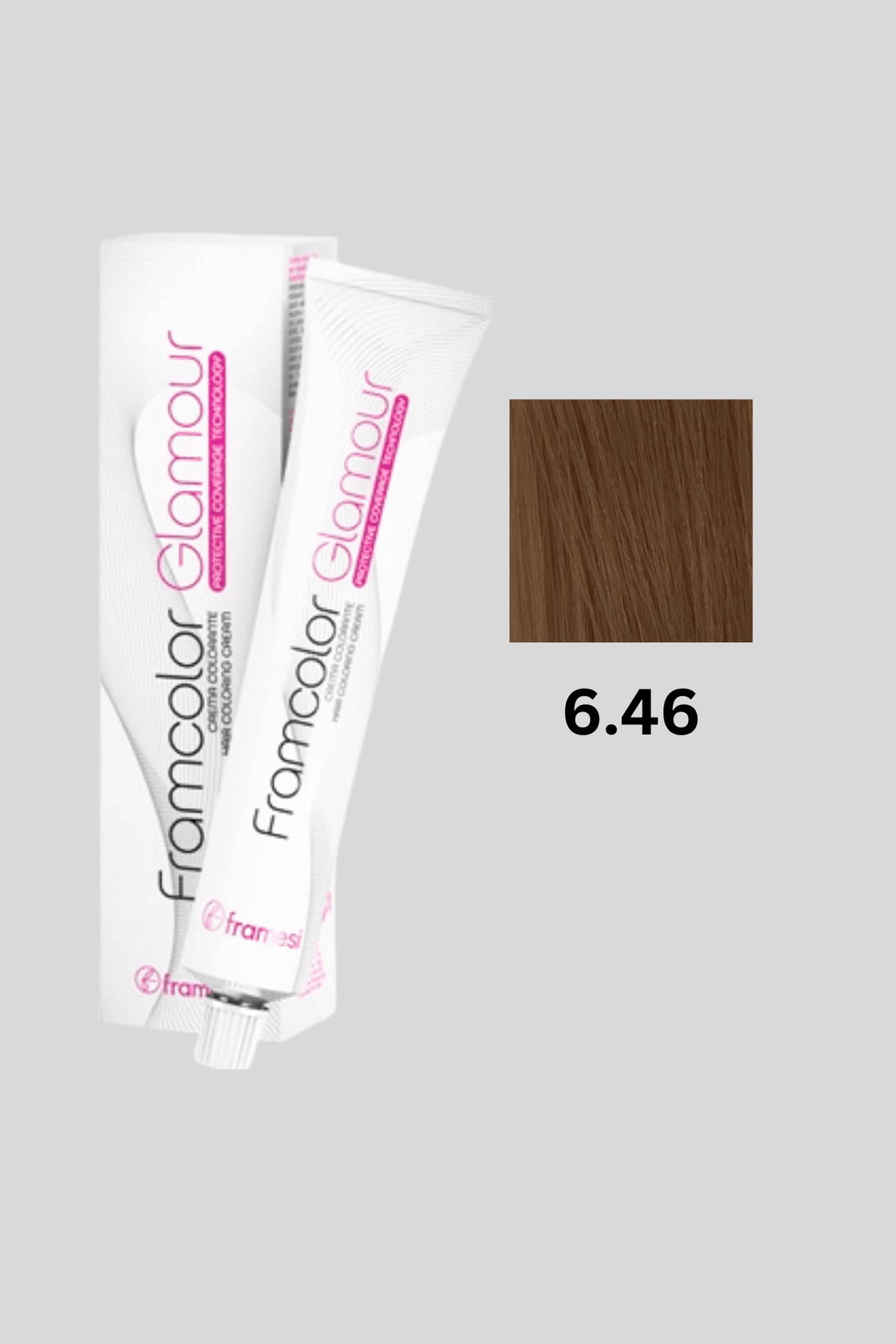 framesi hair color glamour 6.46 dark amber blonde 100ml