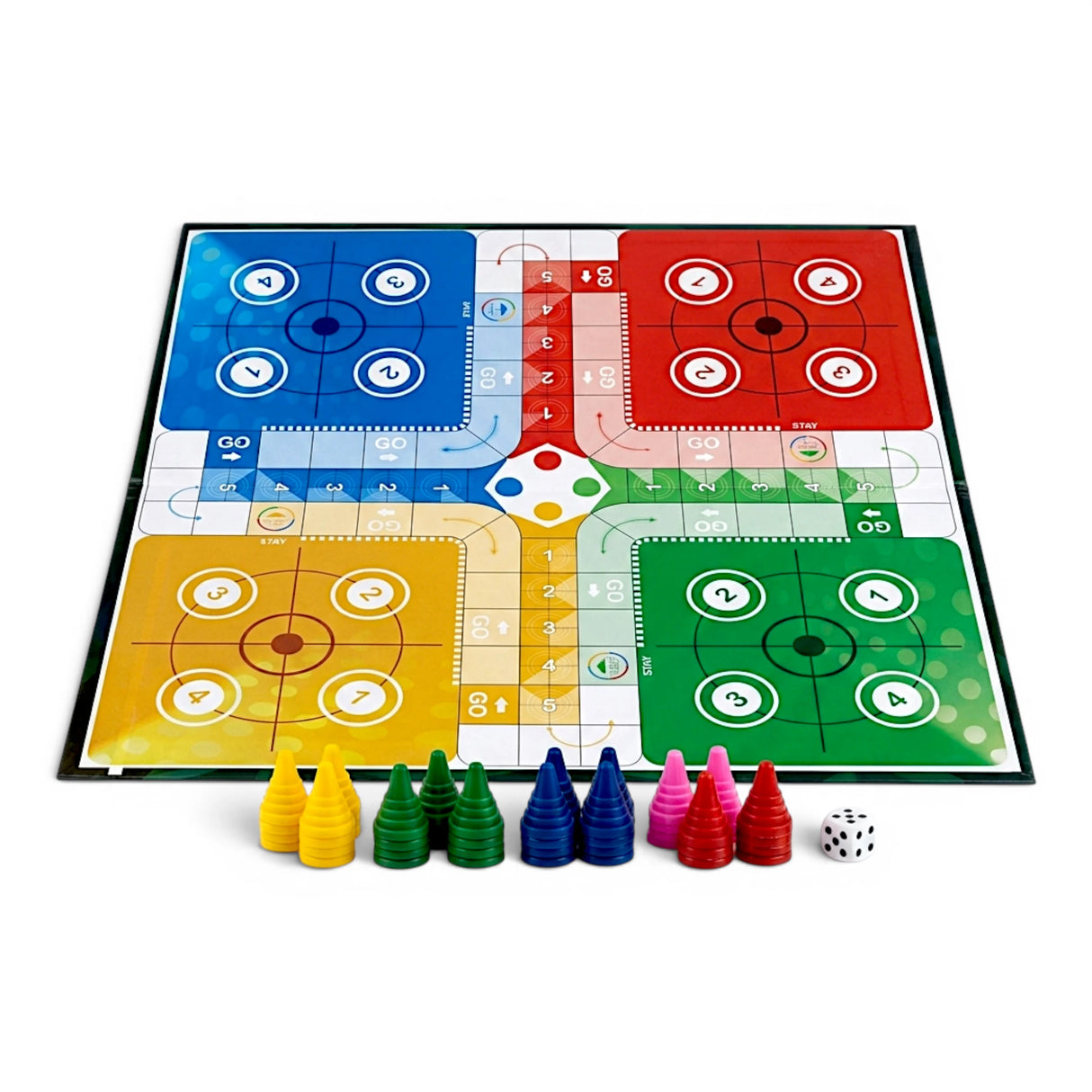 Extra Large 4-Player 5-in-1 Folding Ludo Board Game - Complete Set with Gote and Dice