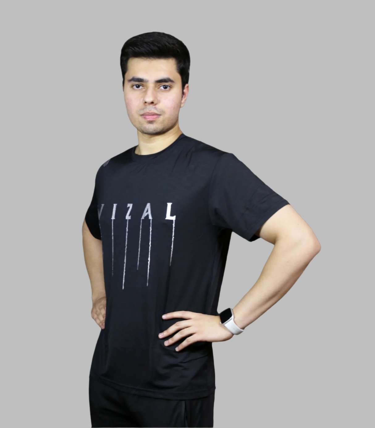t shirt half sleeves wizal black 7014