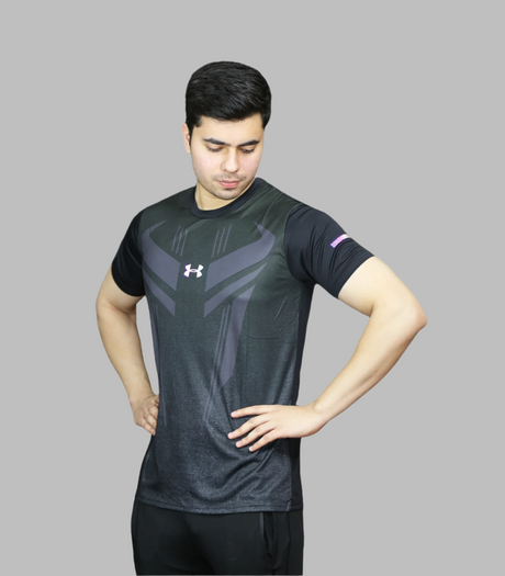 t shirt half sleeves under armour black 313