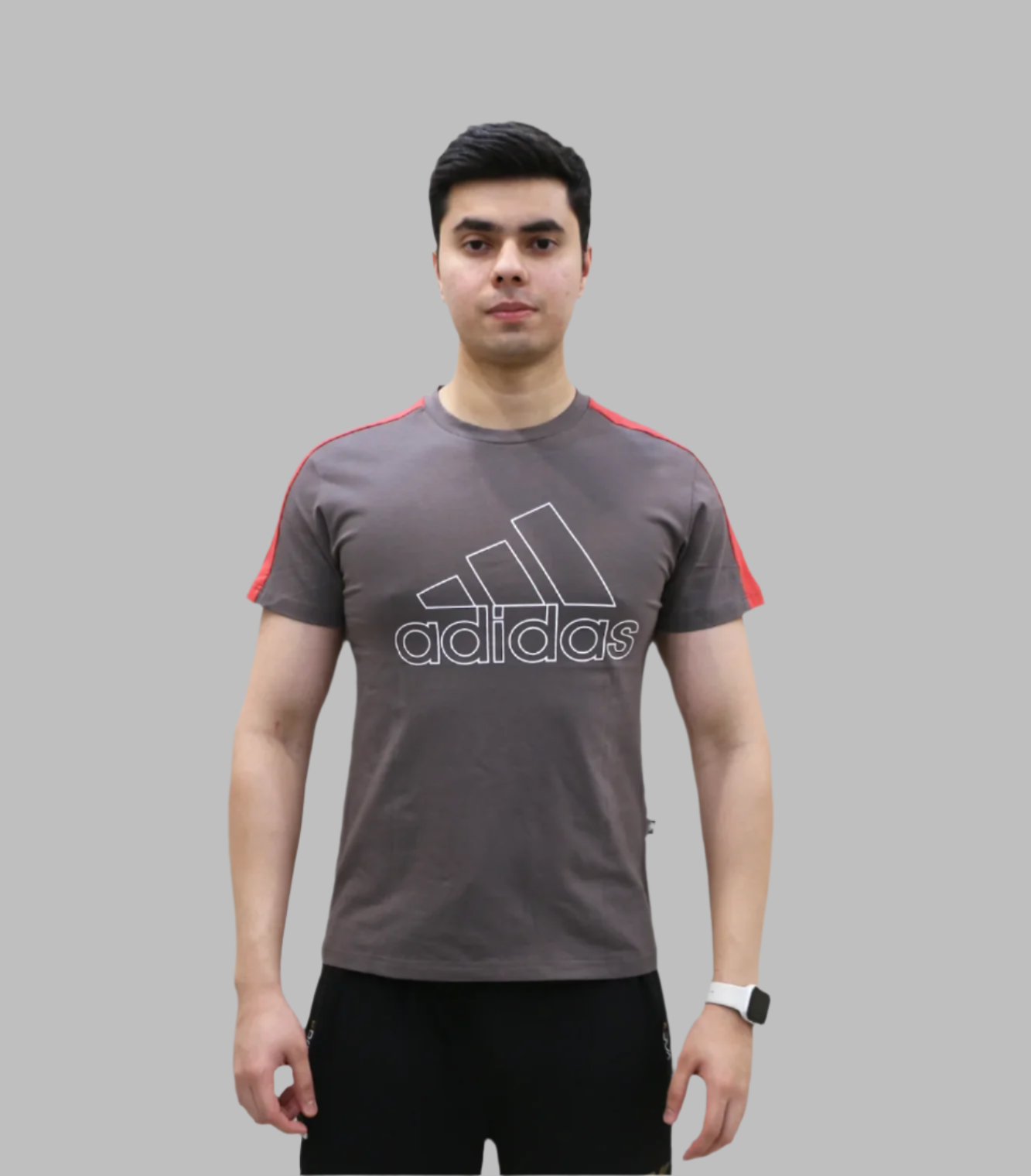 t shirt half sleeve adidas dark grey 3006