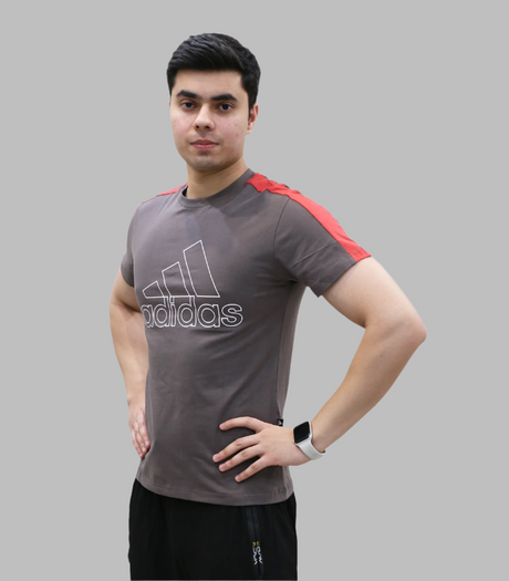 t shirt half sleeve adidas dark grey 3006