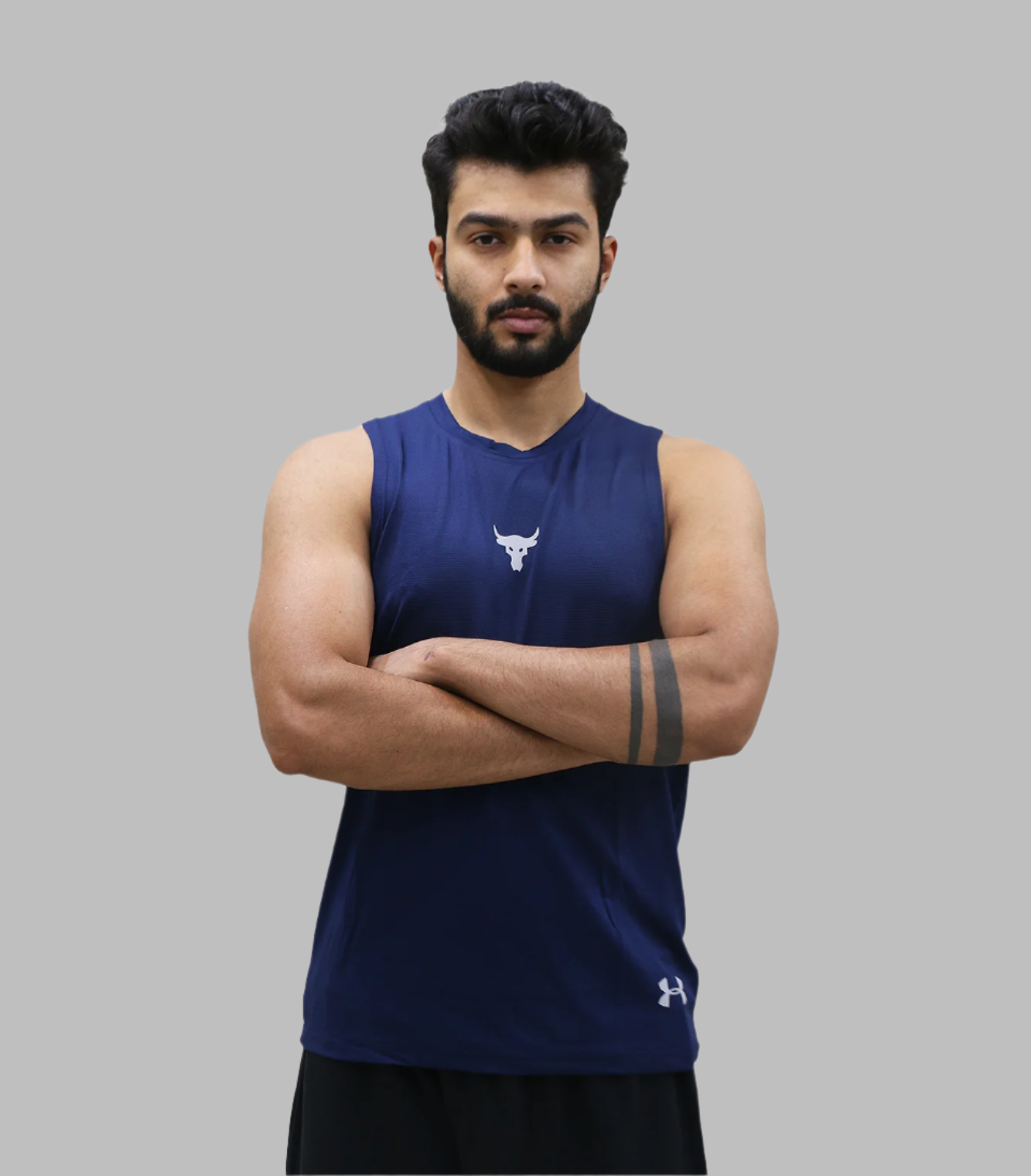 t shirt sleeveless under armour dark blue v502