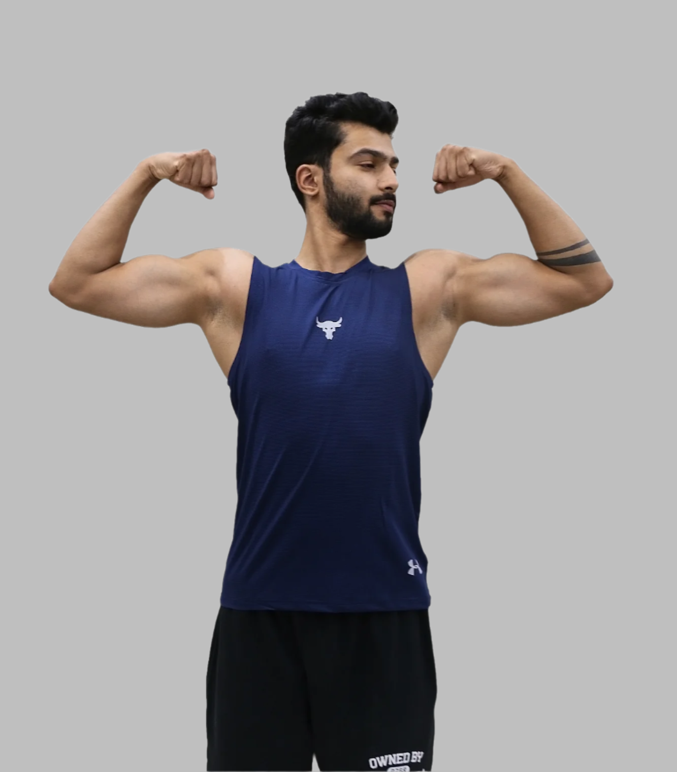 t shirt sleeveless under armour dark blue v502