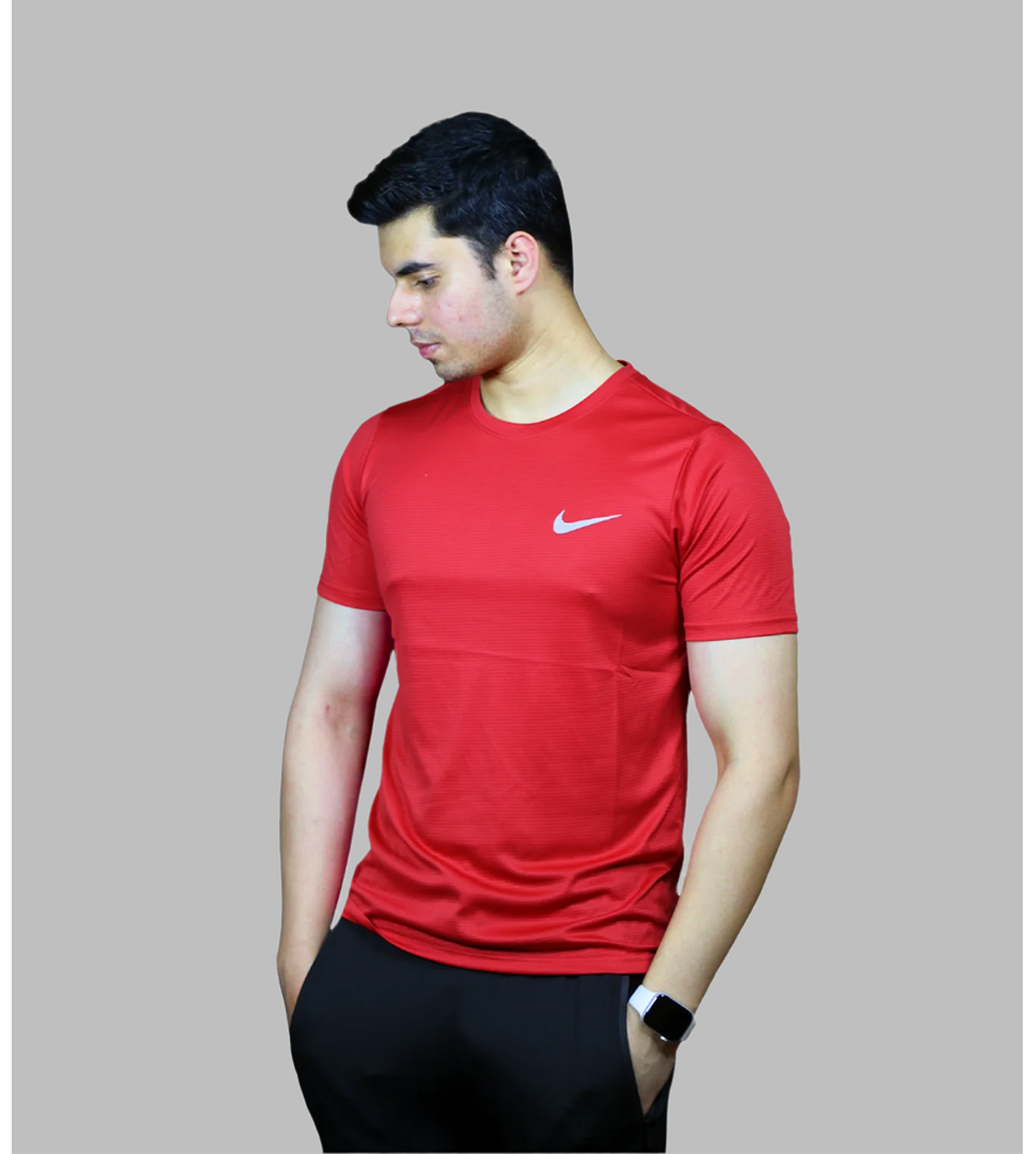 t shirt half sleeves nike red 02