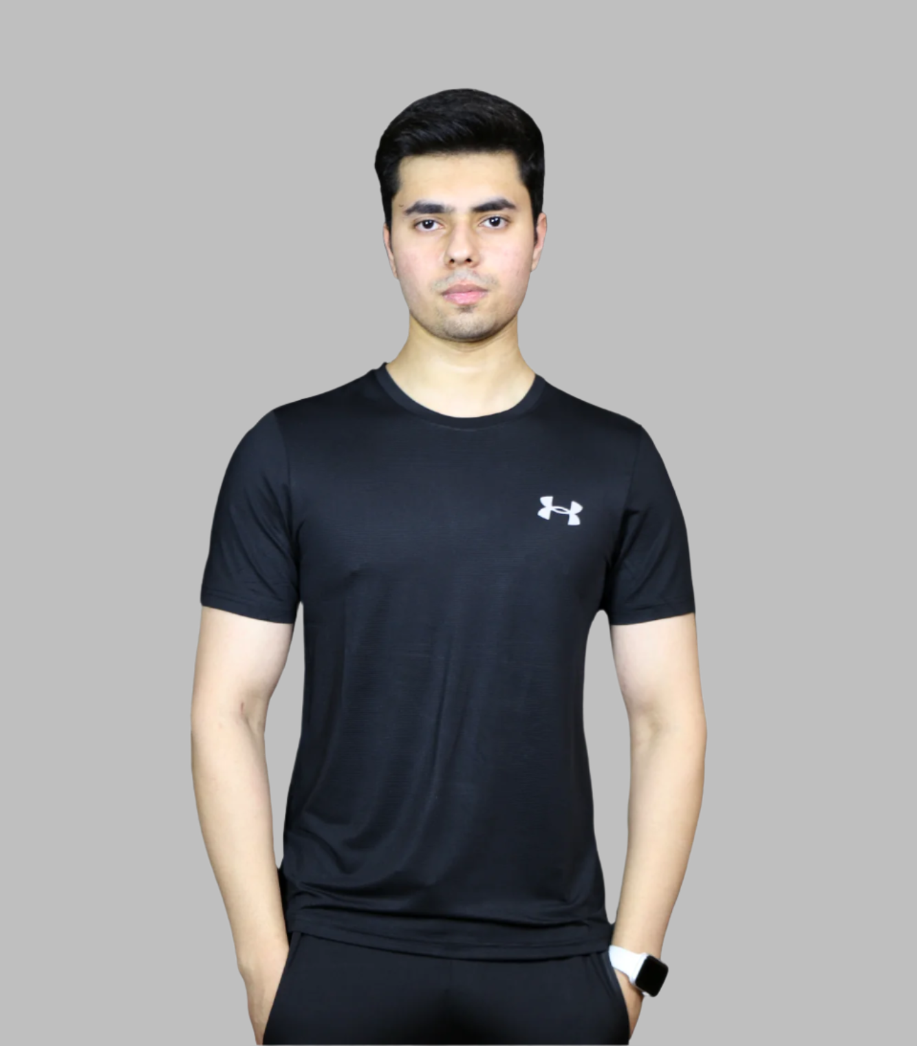 t shirt half sleeves under armour black 01