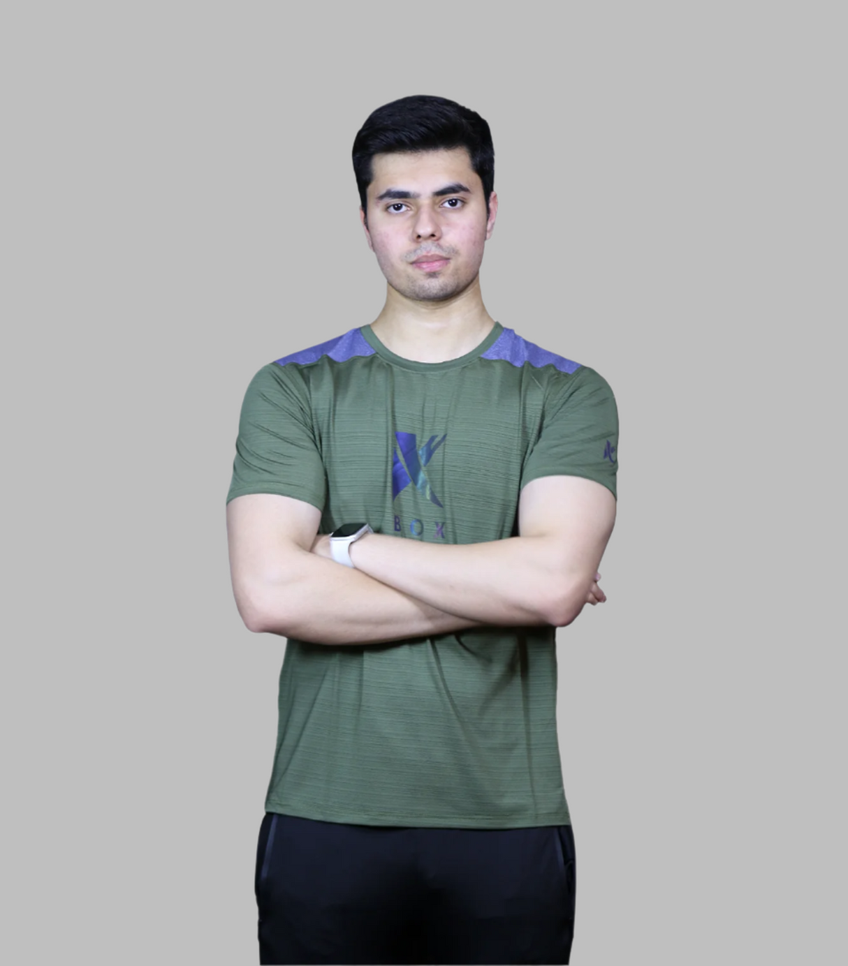 t shirt half sleeves pure terry k box dark green 2202