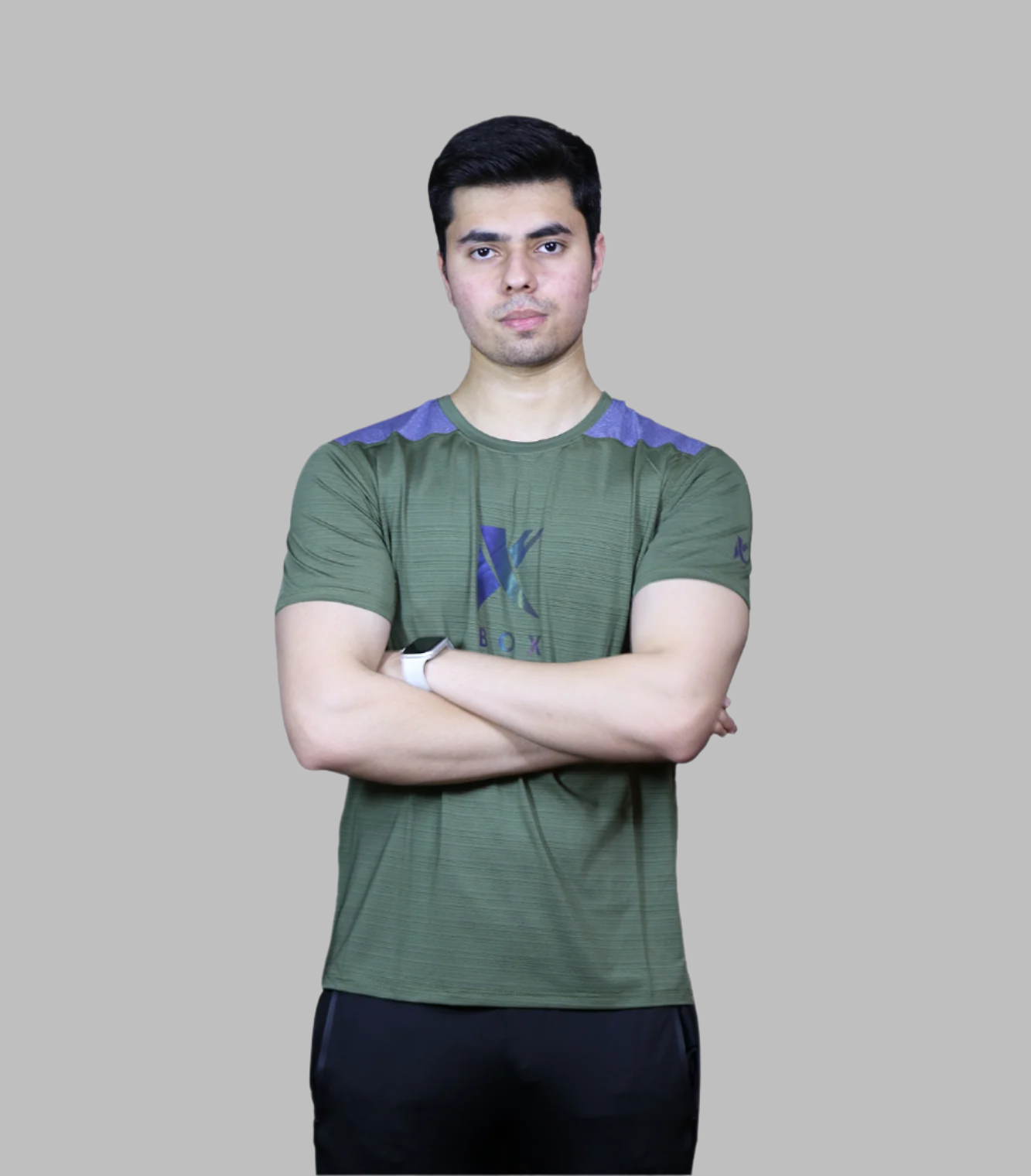 t shirt half sleeves pure terry k box dark green 2202