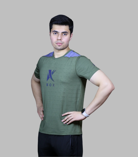 t shirt half sleeves pure terry k box dark green 2202