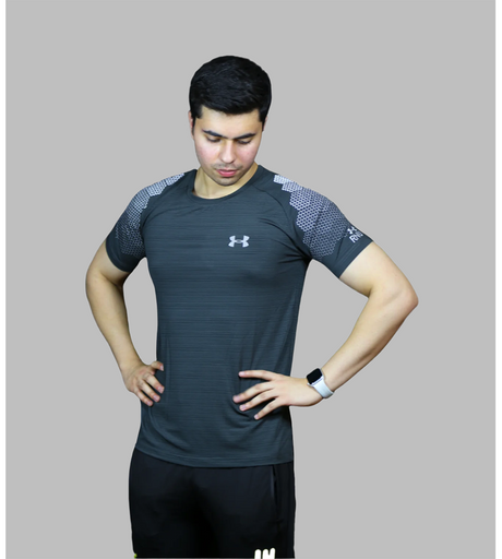 t shirt half sleeves under armour dark grey