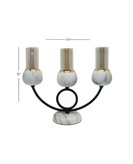 3 in one candle stand 11"hx 12.5"w china d419