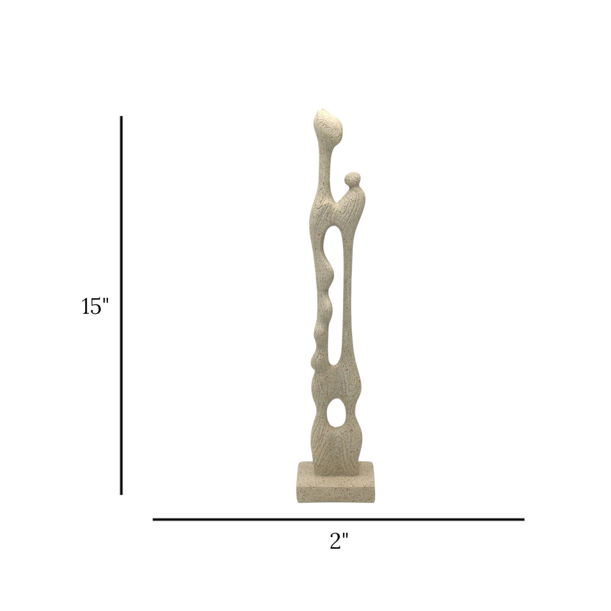 decorative abstract tall mother & child figurine statue resin beige color 15"x2" china
