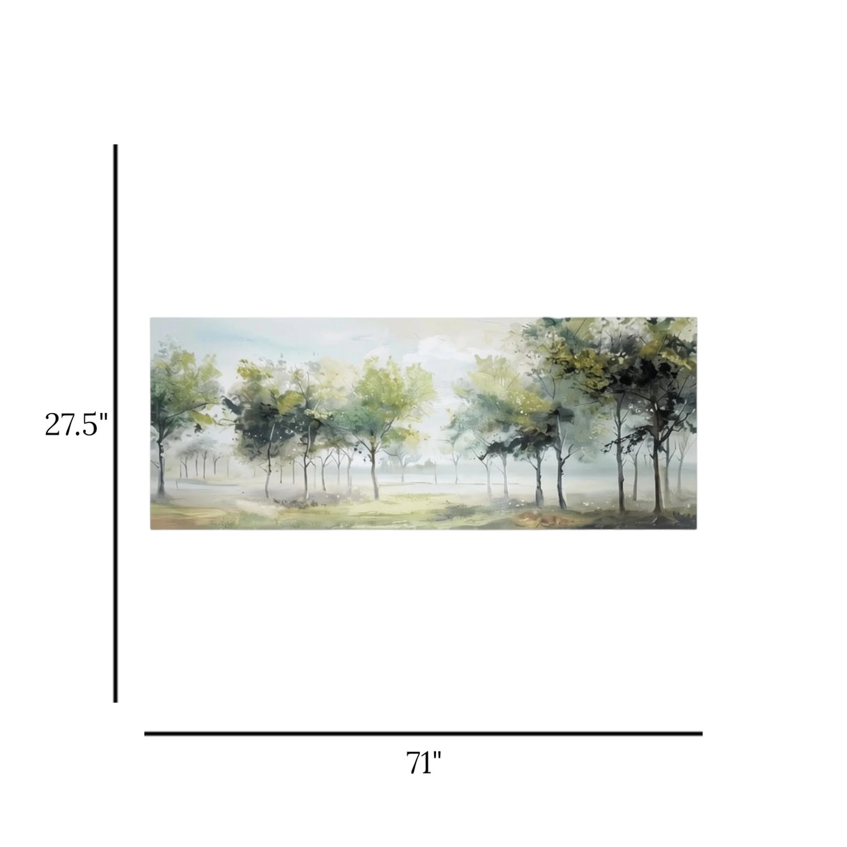 wall art canvas green white misty forest tree landscape print 27.5''x71'' china