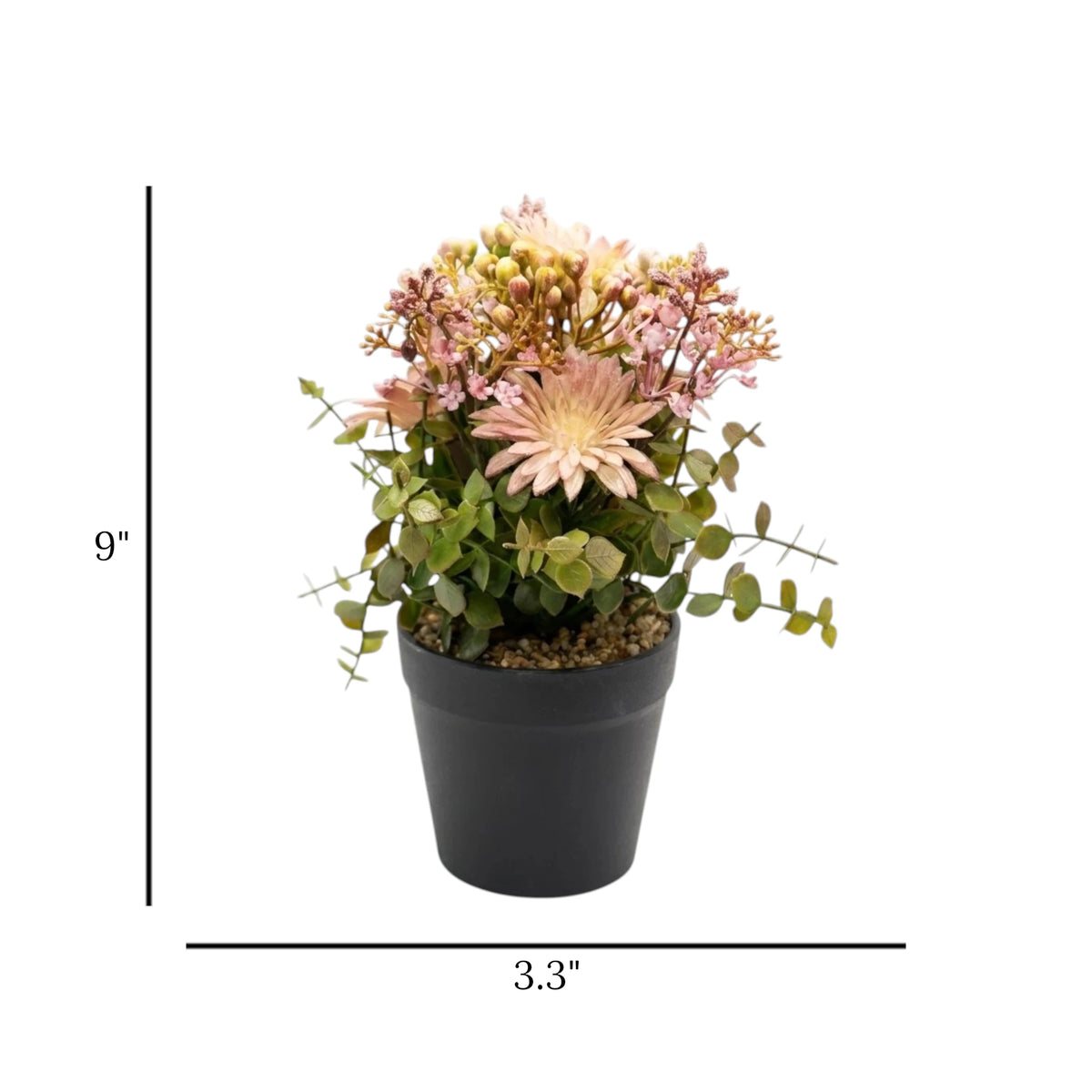 flower pot plastic purple florist daisy 9''x3.3'' china