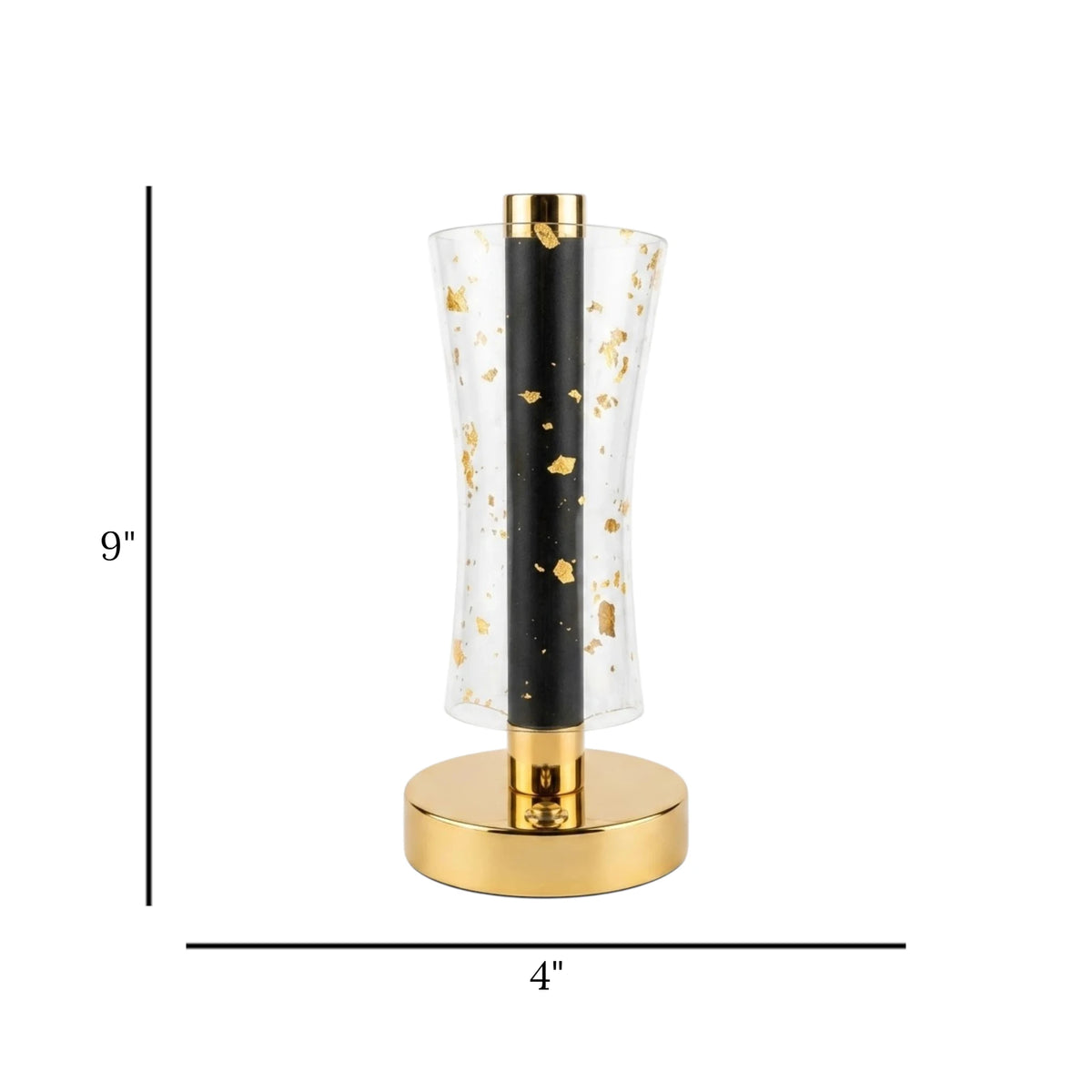 acrylic touch lamp golden flake golden & black 9''x4'' china