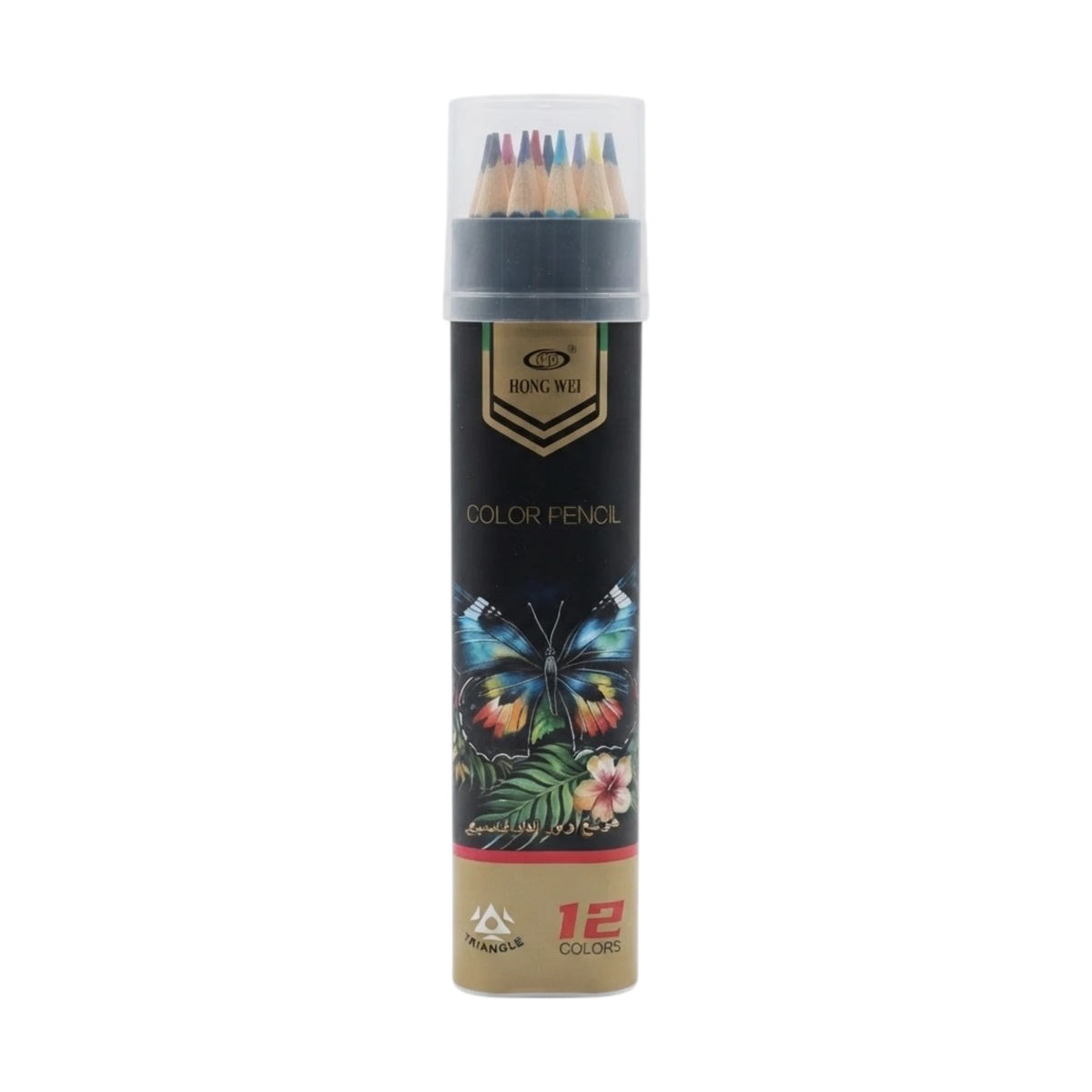 hong wei color pencil 12 color triaangle box china 1205-c