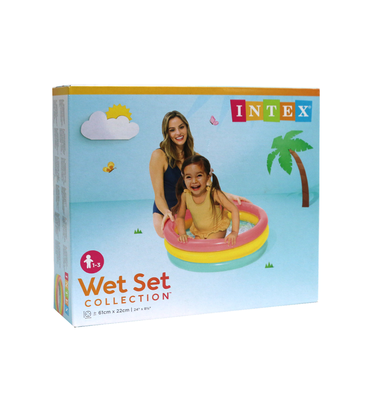 intex wet set collection inflatable kids swimming pool small rainbow round 24"x8.5"