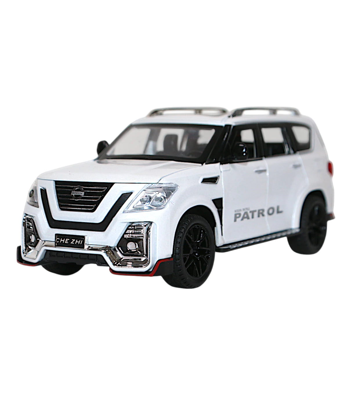 die-cast metal jeep nissan patrol 1:24 model with spray , music , lights & spray