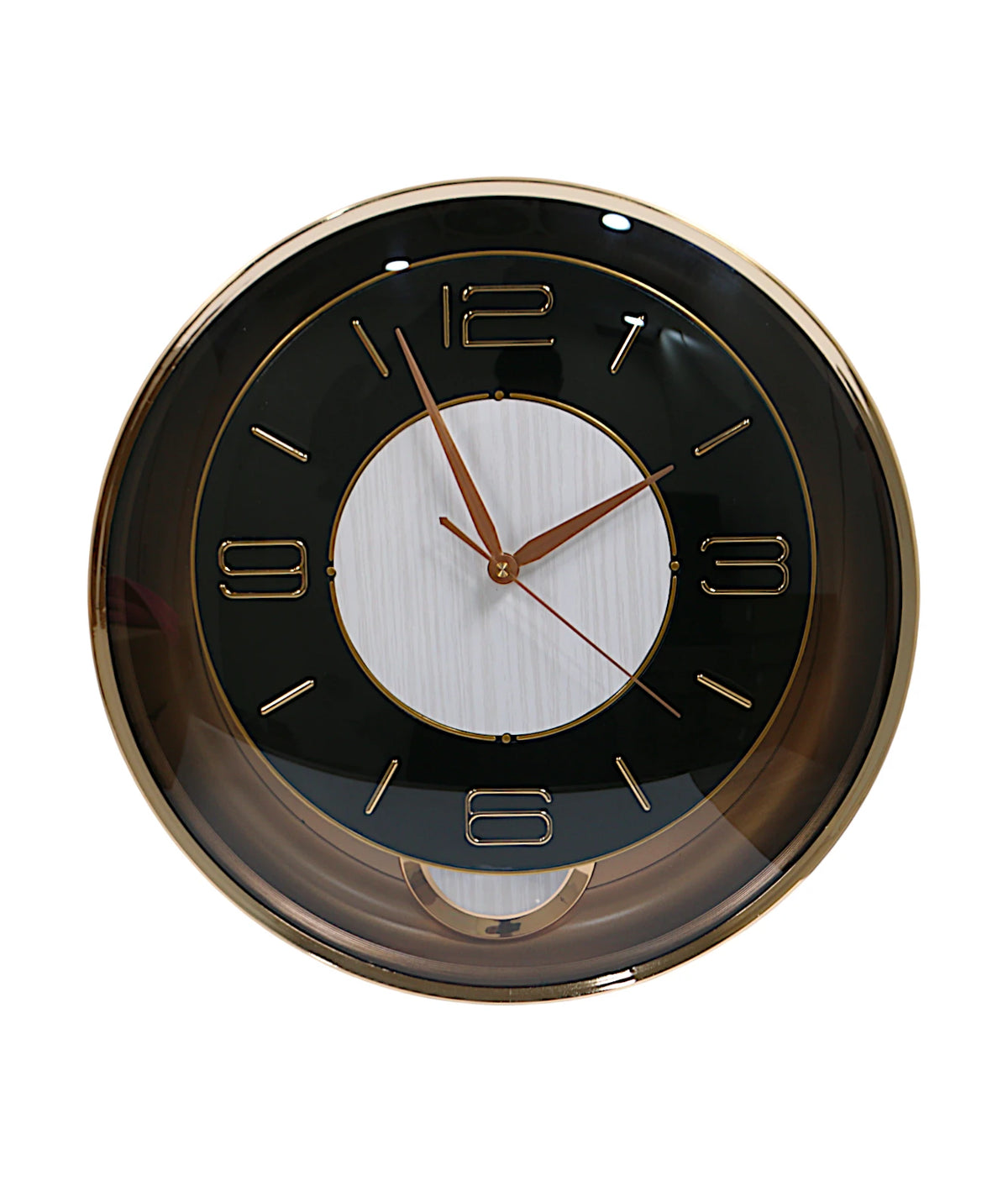 wall clock with pendulum black & white 15.5"x15.5'' china