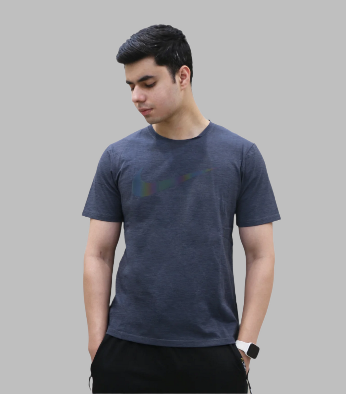 t shirt half sleeve dri fit nike dark grey 947