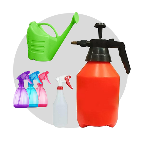 Spray Bottle and Planters
