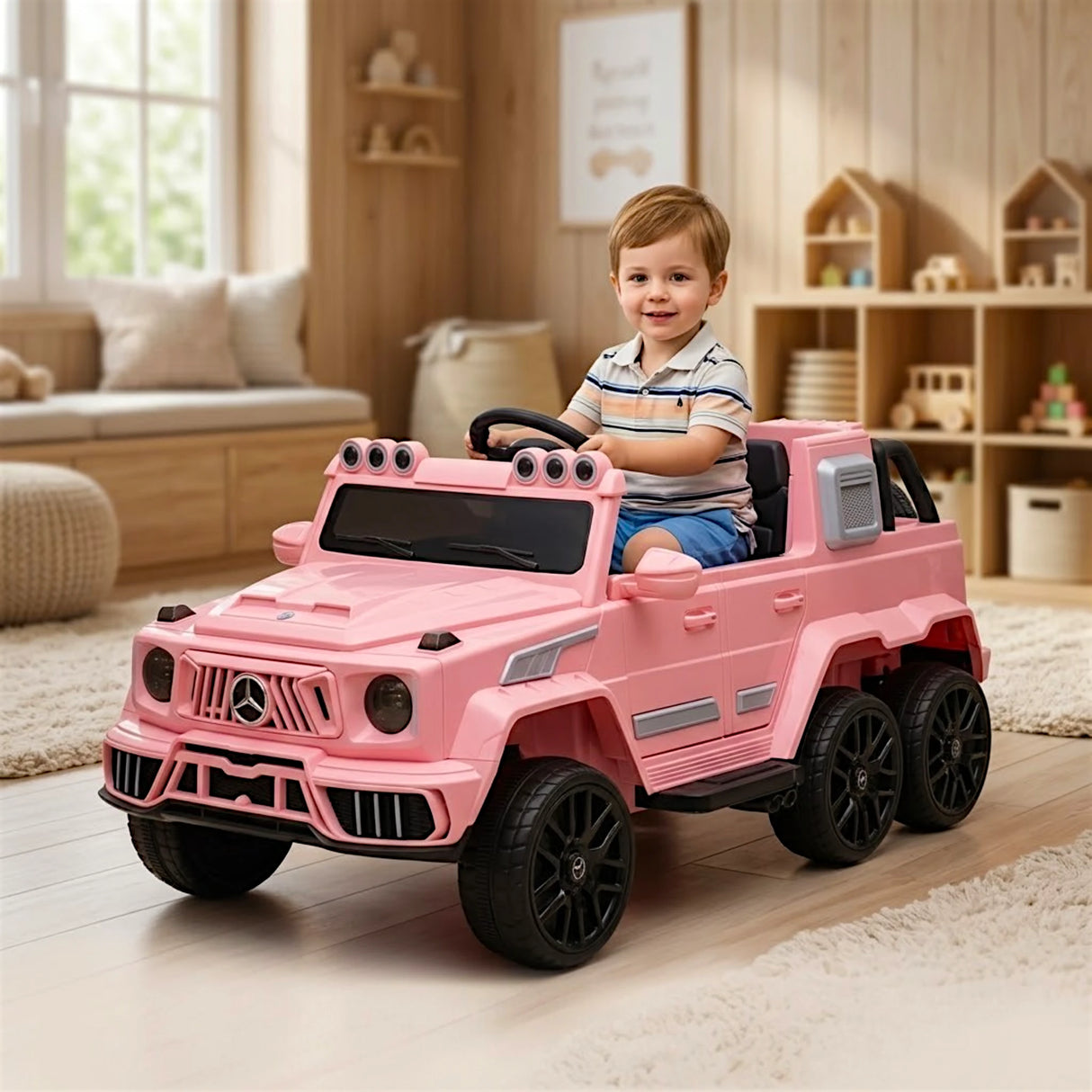battery jeep mercedes g wagon 6x6 with music , lights & remote china