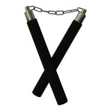 Foam Grip Nunchaku – Steel Chain Nunchucks with Chrome Metal Caps for Karate & Kung Fu Training