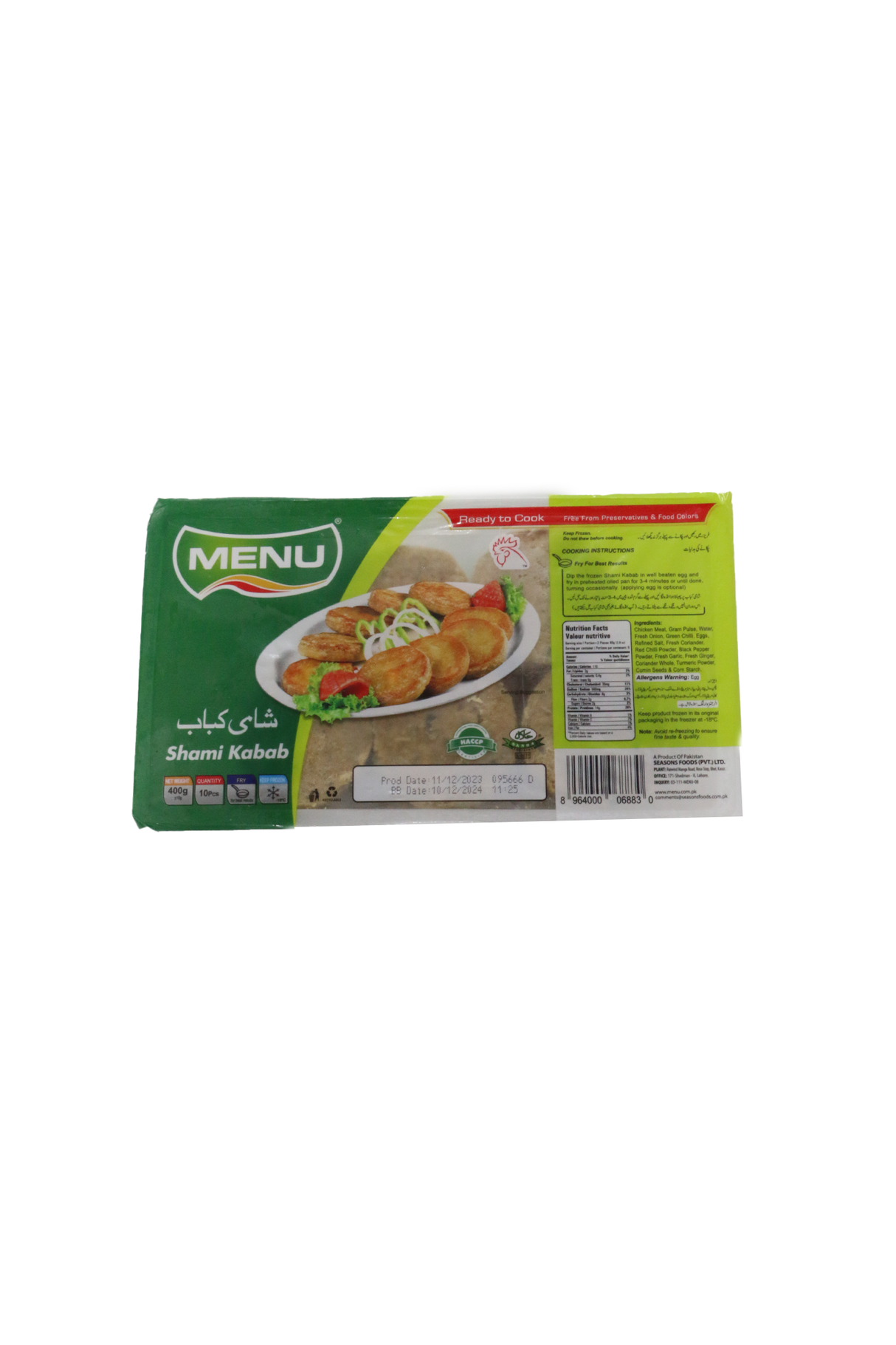 menu shami kabab 400g