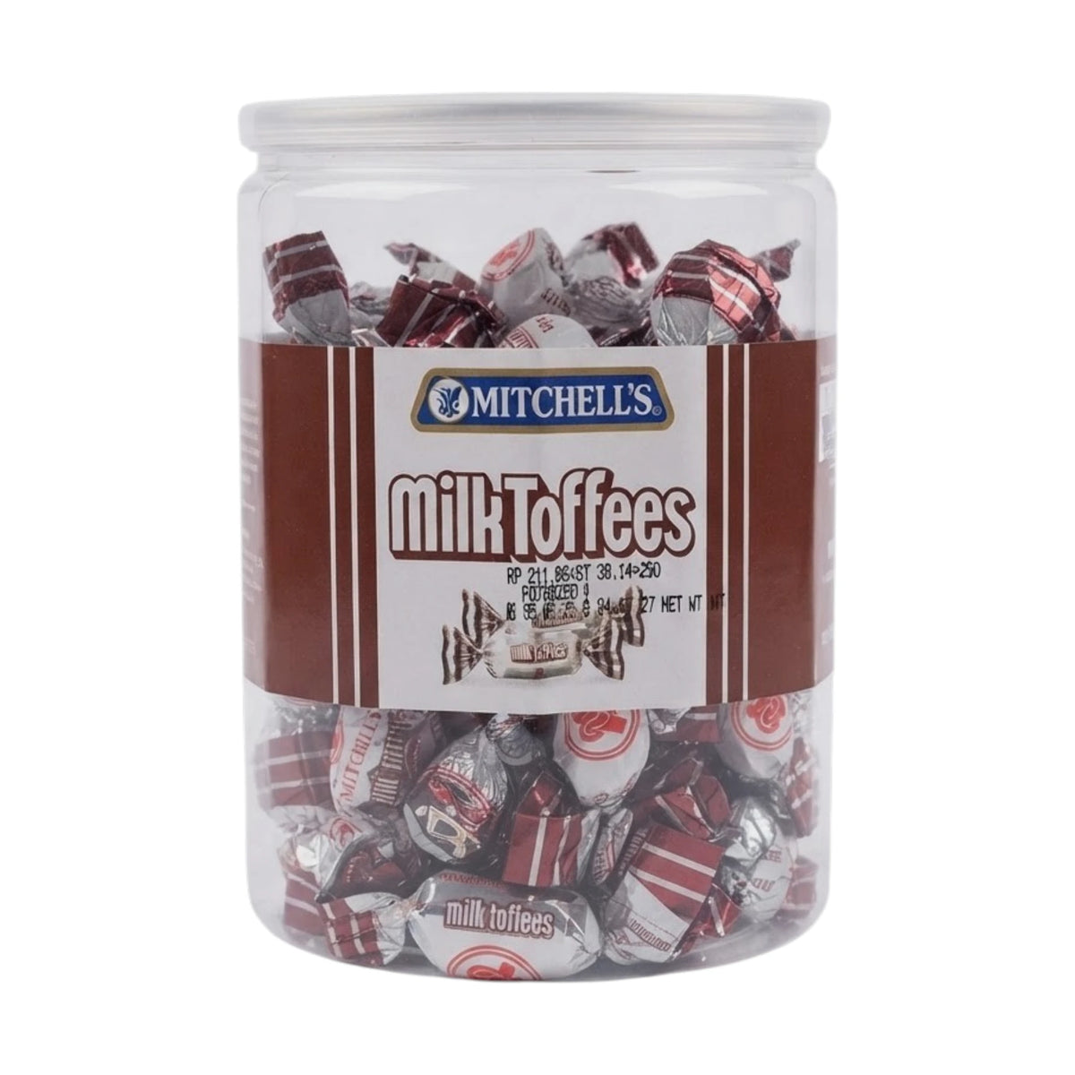 mitchells candy milk toffees jar 250g