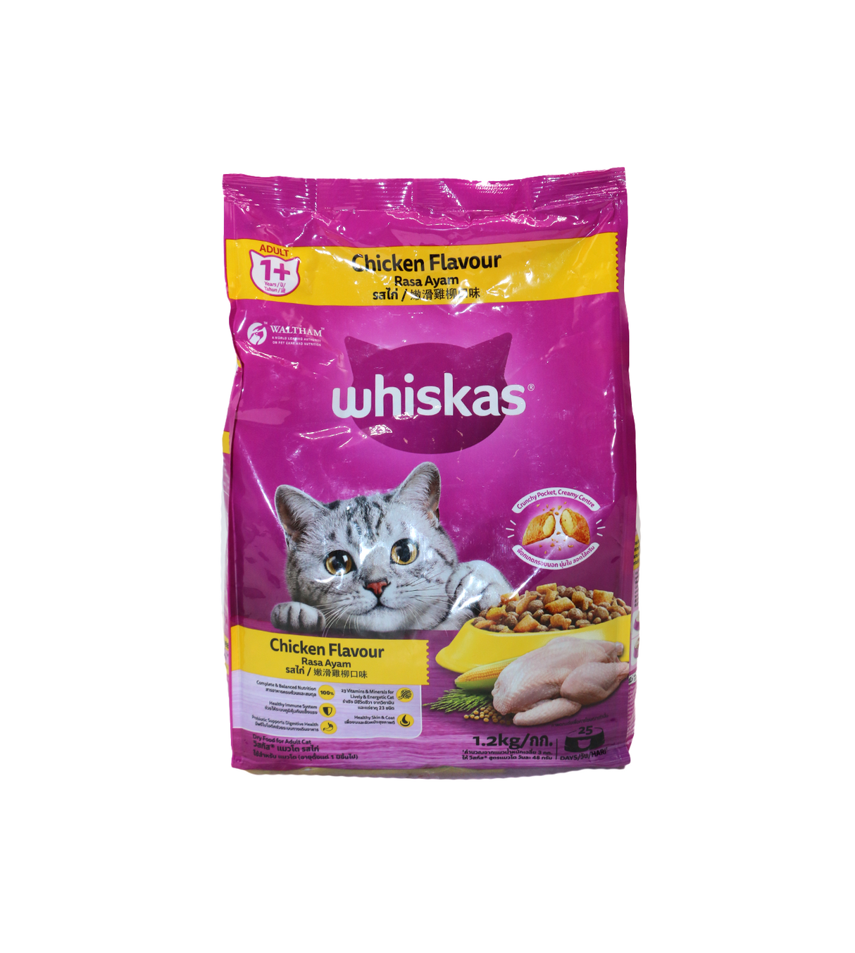 whiskas cat food chicken adult 1+ 1.2kg