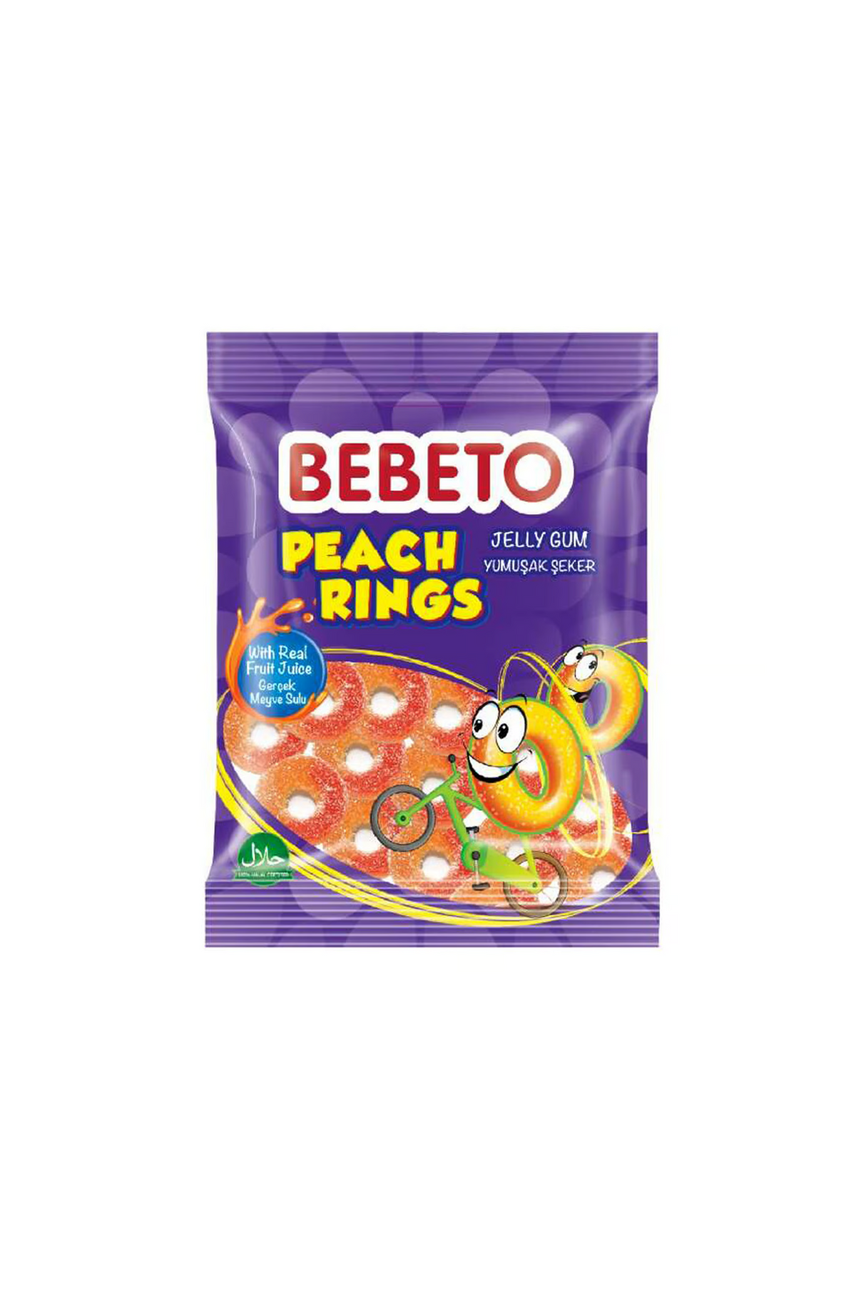 bebeto jelly peach rings 80g