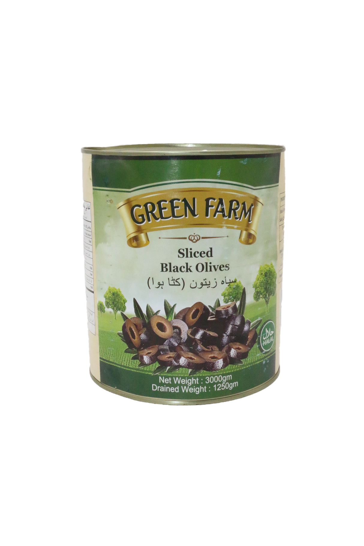 green farm slice olives black 3kg