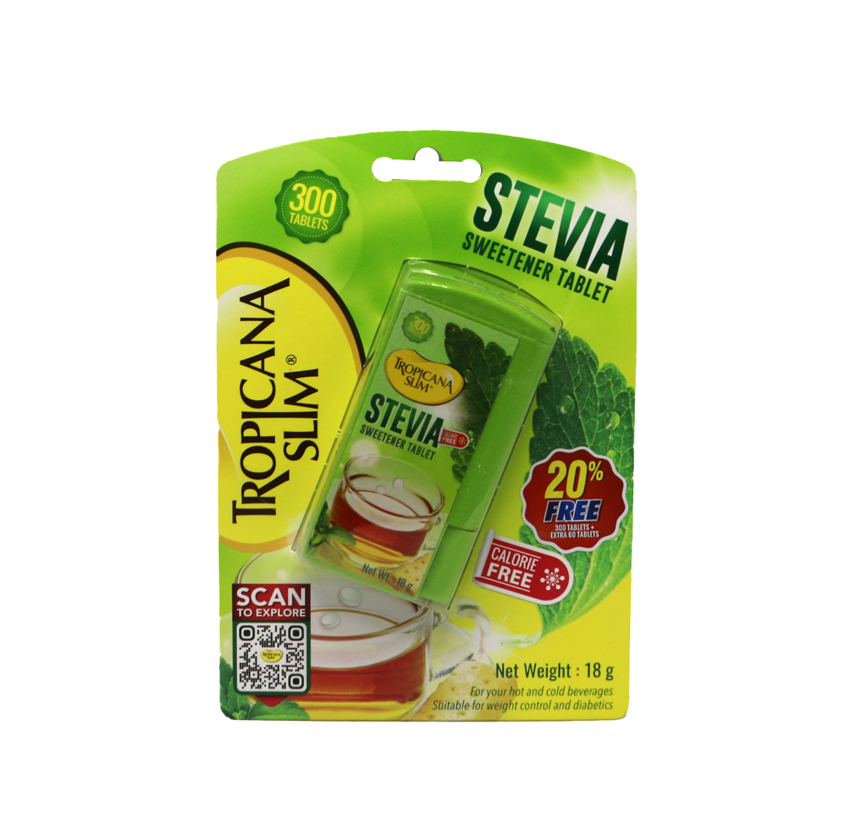 tropicana slim stevia sweetener 300tab 18g indonesia