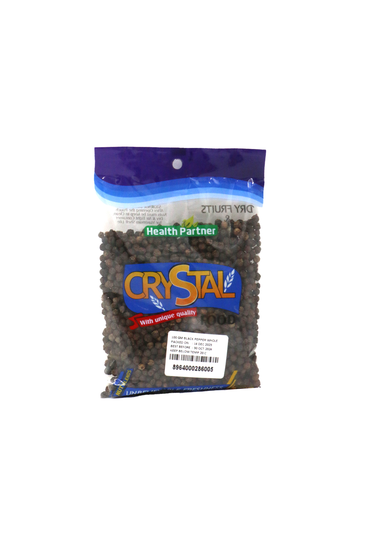 crystal black pepper whole 100g