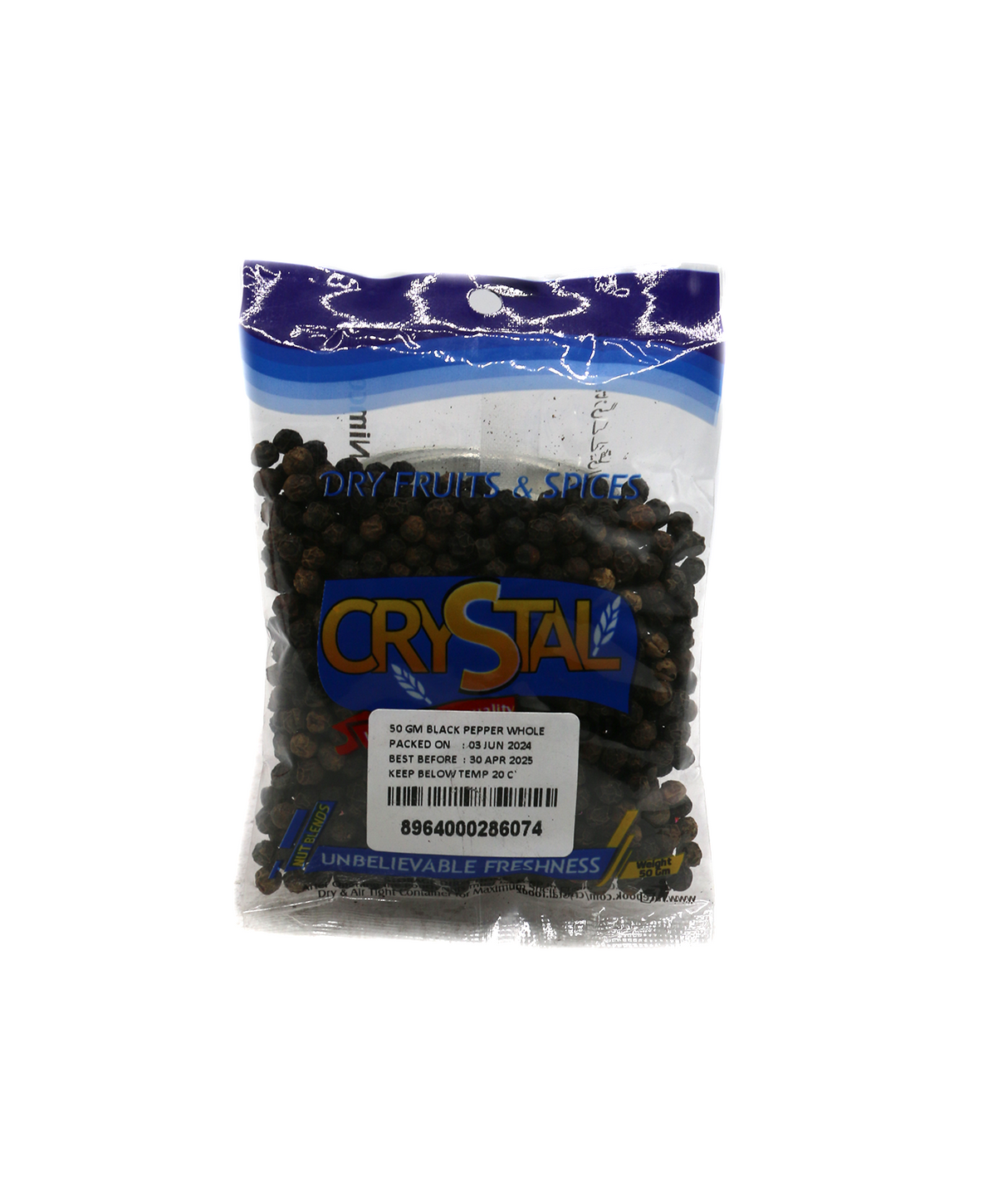 crystal black pepper whole 50g