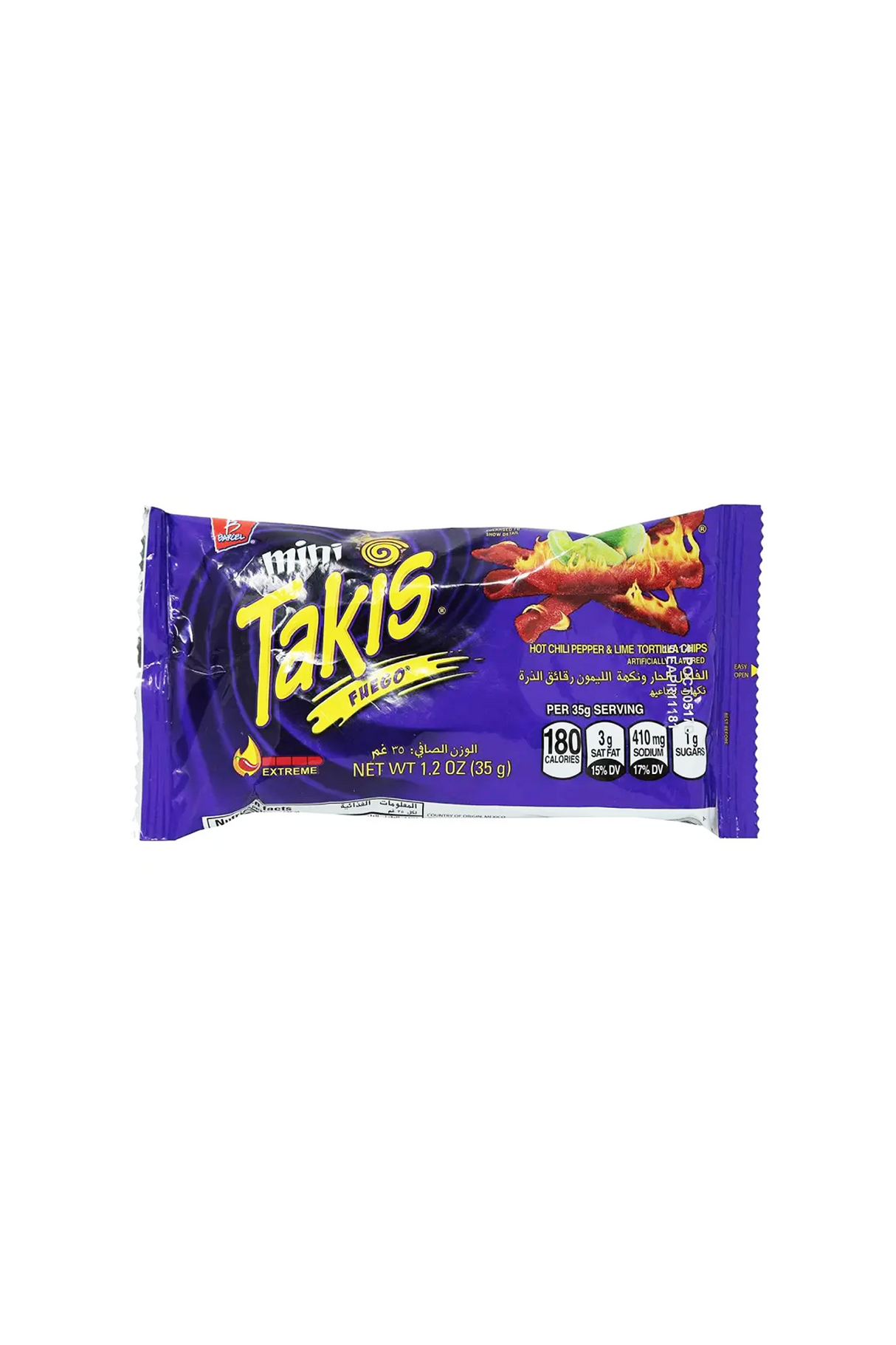 mini takis hot chili pepper & lime chips 35g