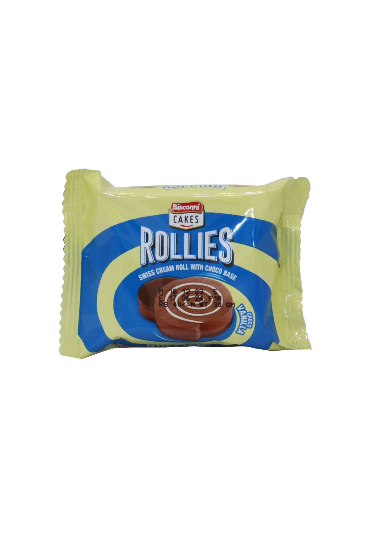 bisconni cakes rollies chocolate vanilla 40rs