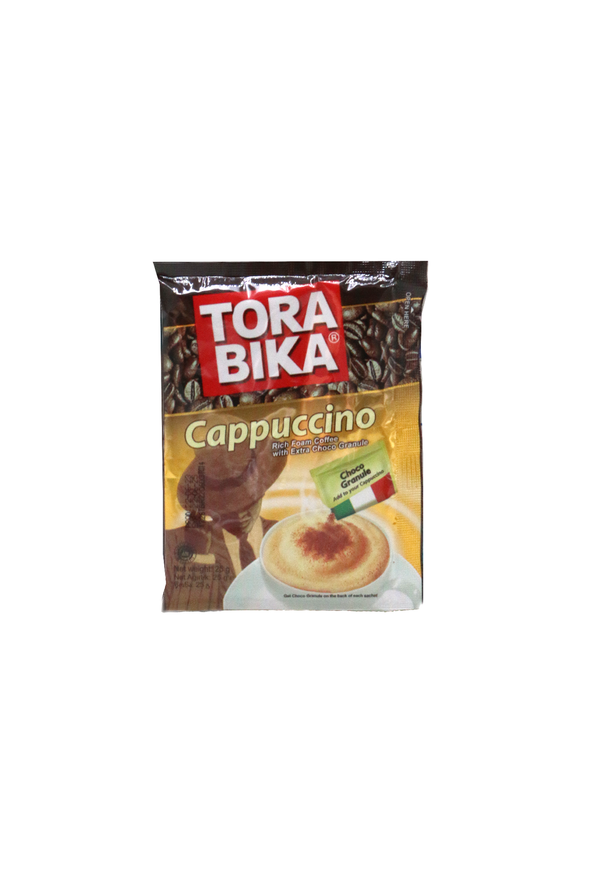tora bika cappuccino extra chocolate 25g indonesia