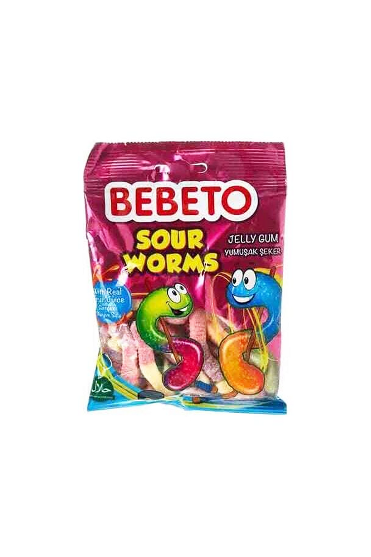 bebeto jelly sour worms 80g
